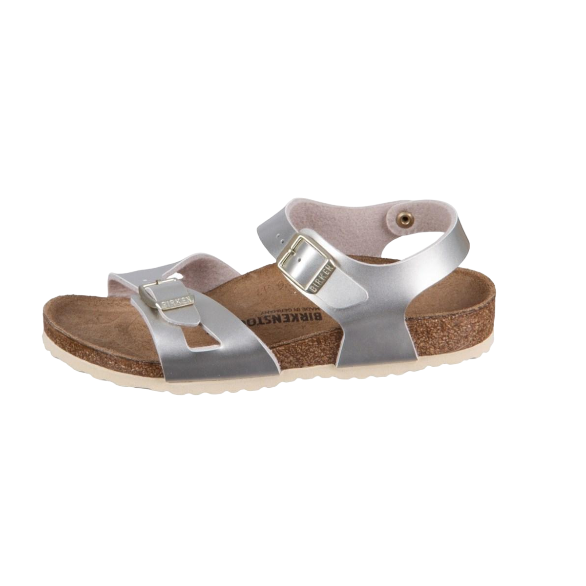 Faux leather sandals BIRKENSTOCK Silver