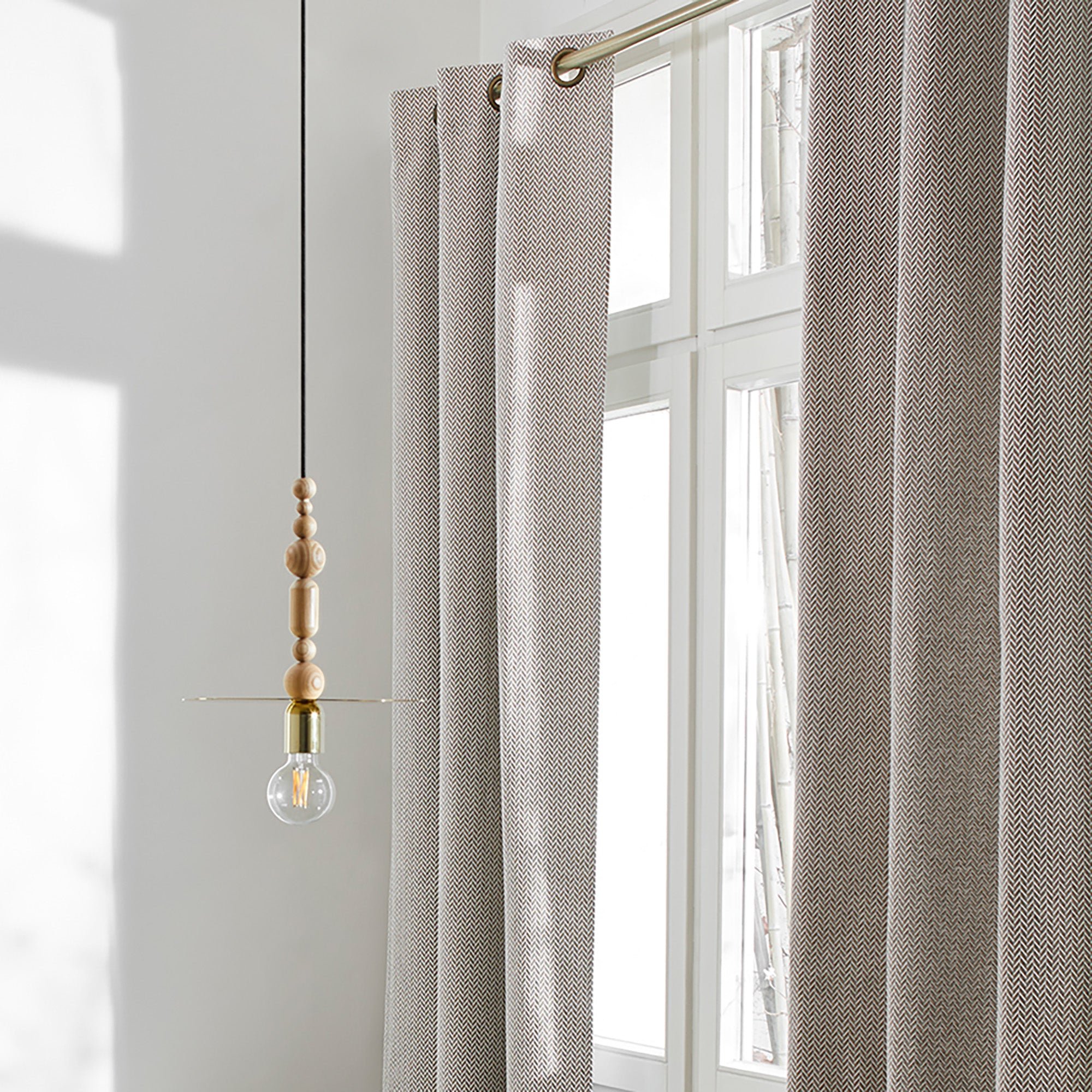 Curtain with golden eyelets MADURA Beige