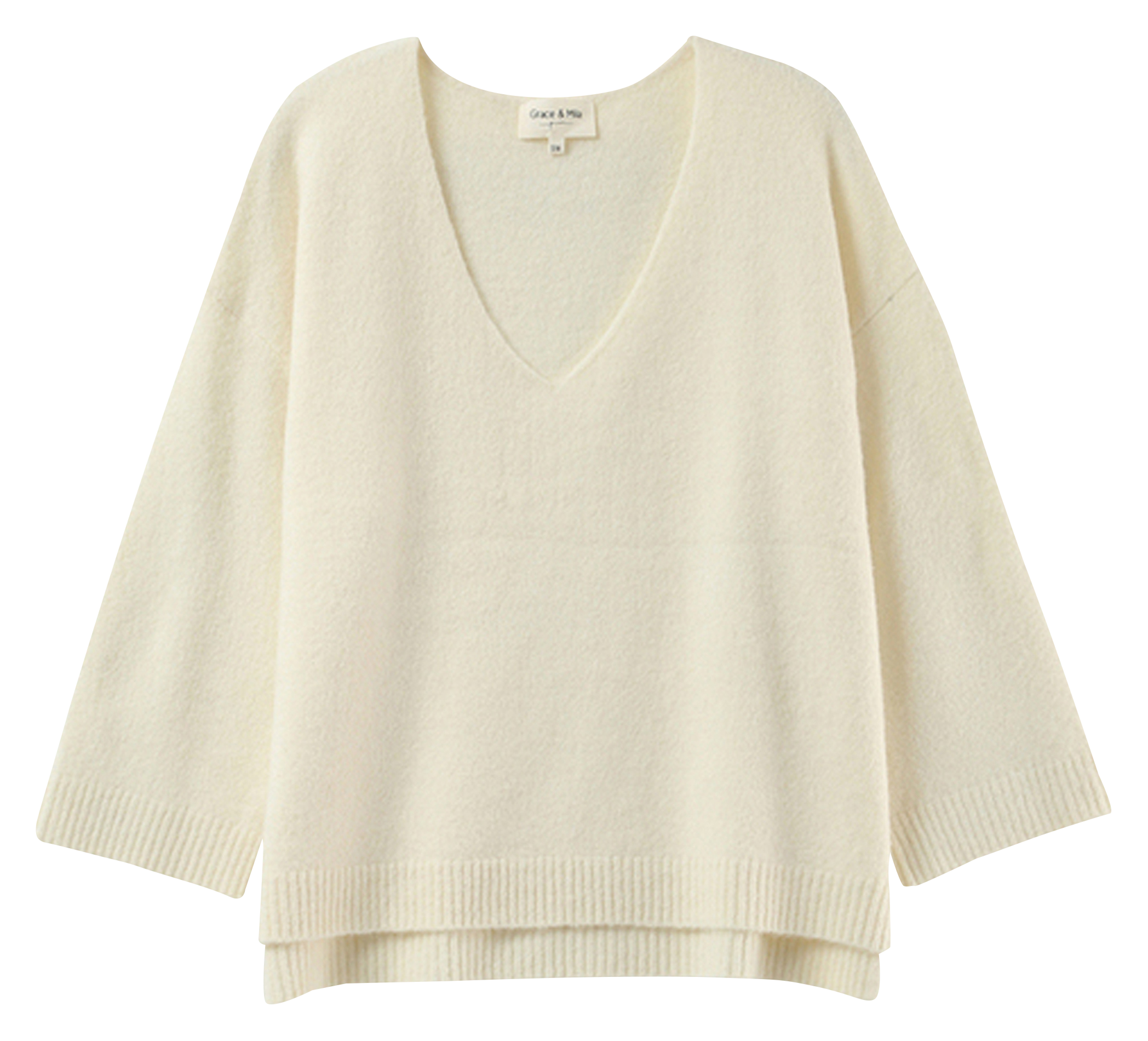 Pull oversize en maille GRACE ET MILA Blanc