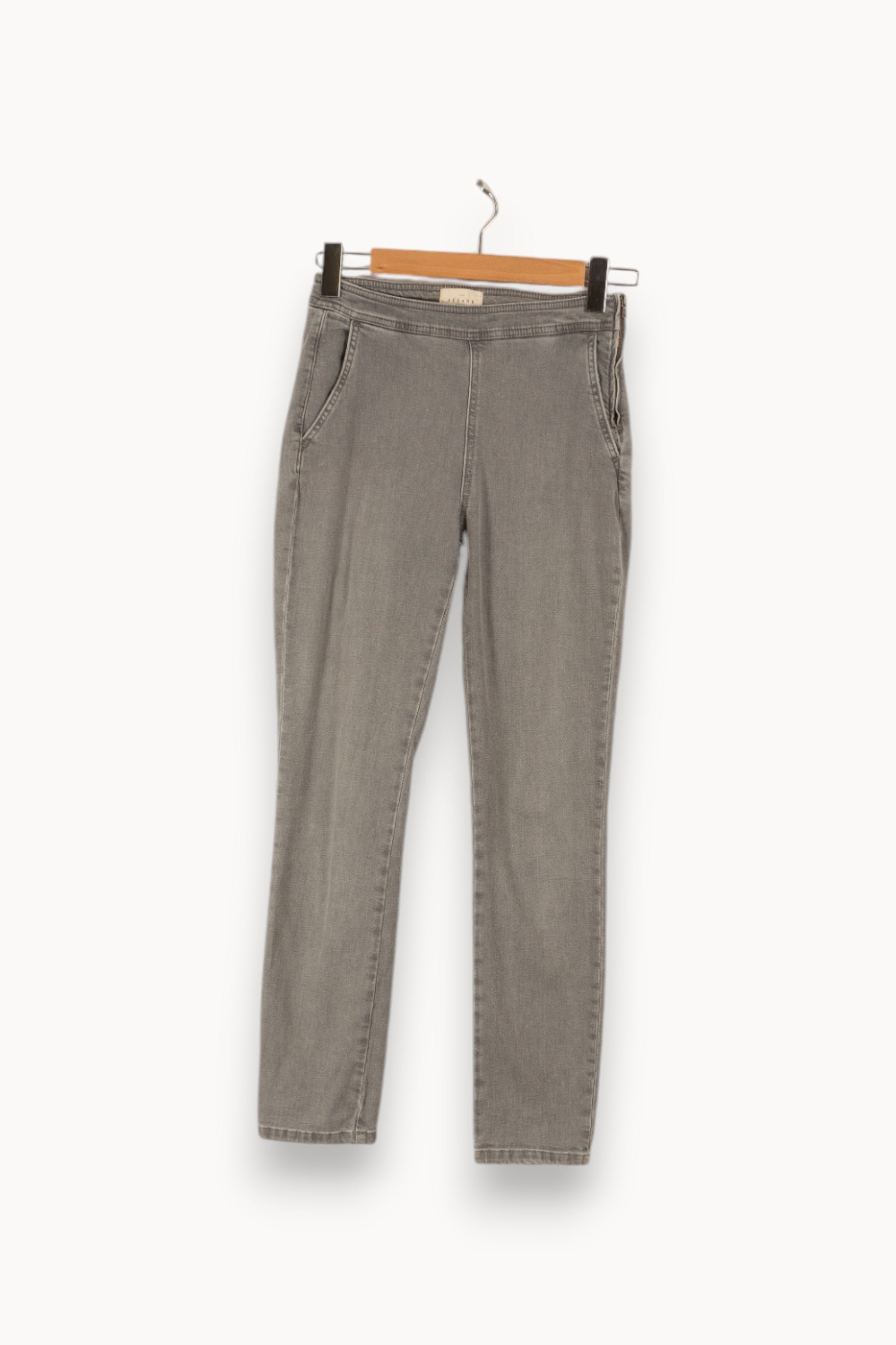 Cropped slim jeans with studs SEZANE - Seconde main Grey