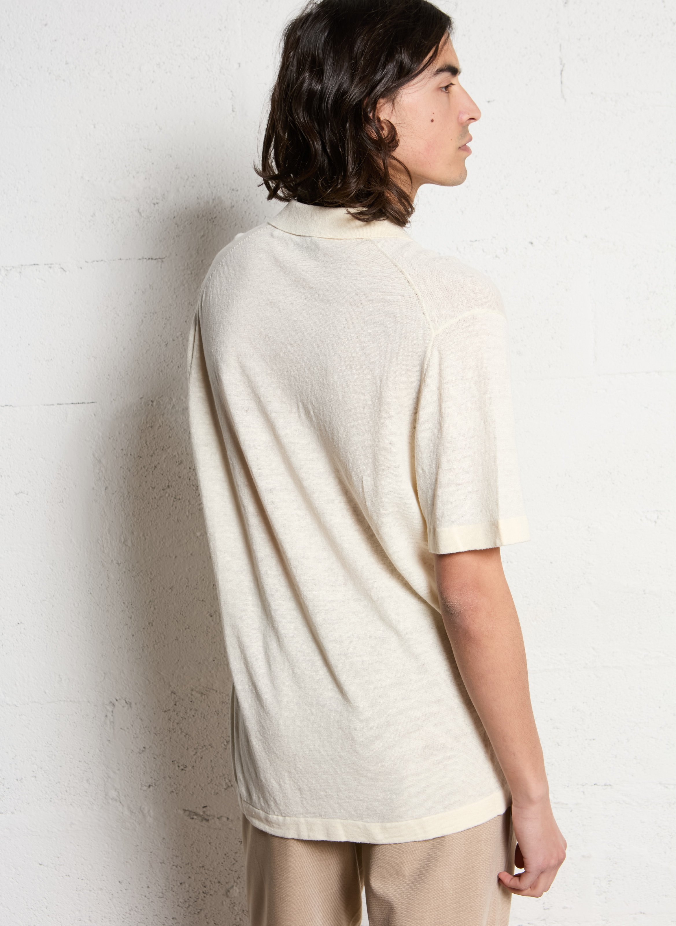 Linen-blend polo shirt LES DEUX Beige