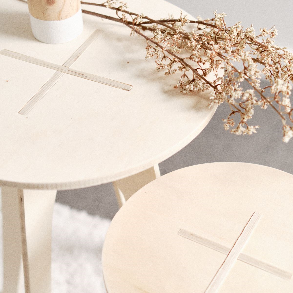 Bout de canapé en contreplaqué FACTORY Beige