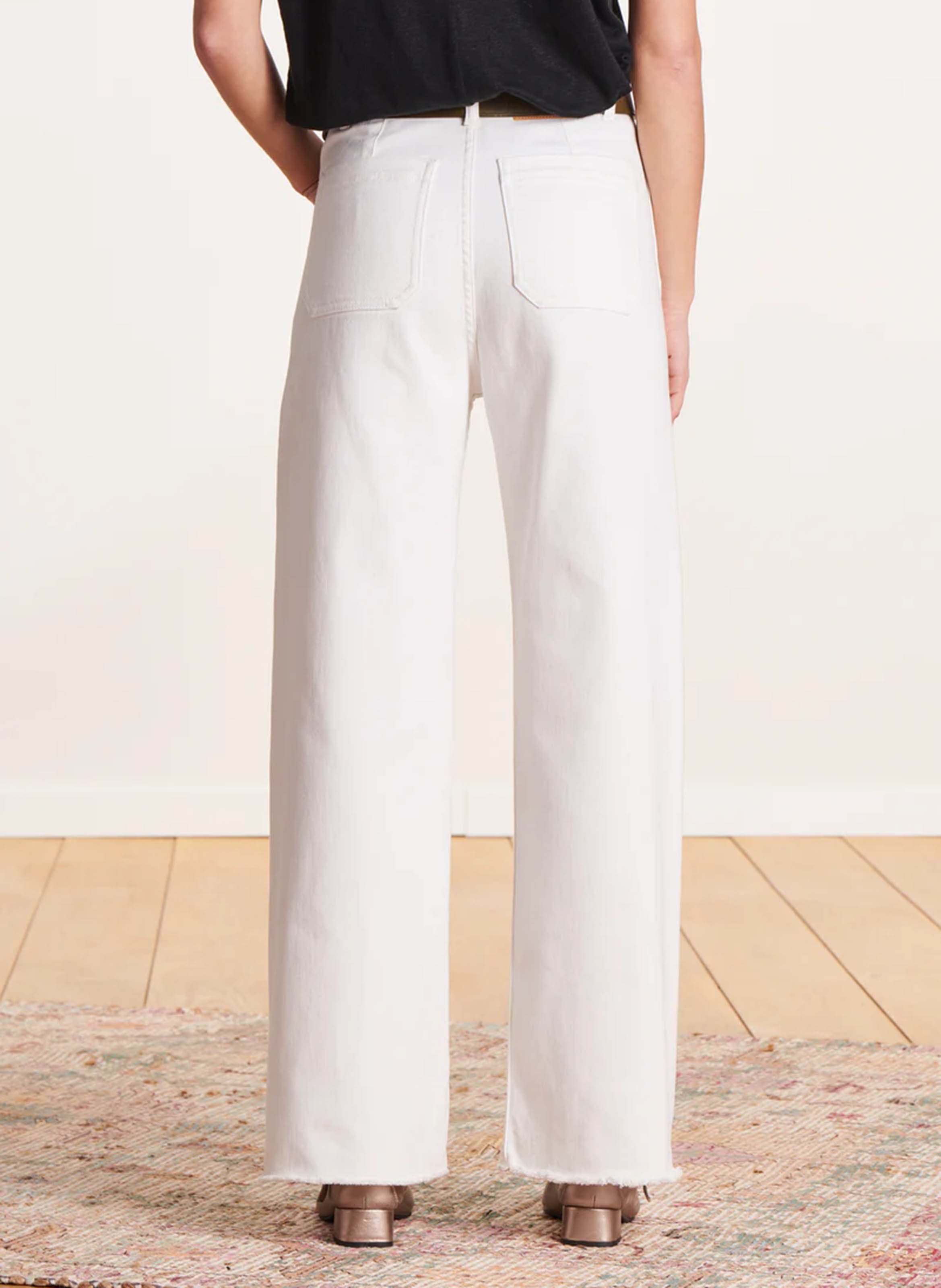 High-rise organic cotton bootcut jeans LA FEE MARABOUTEE White