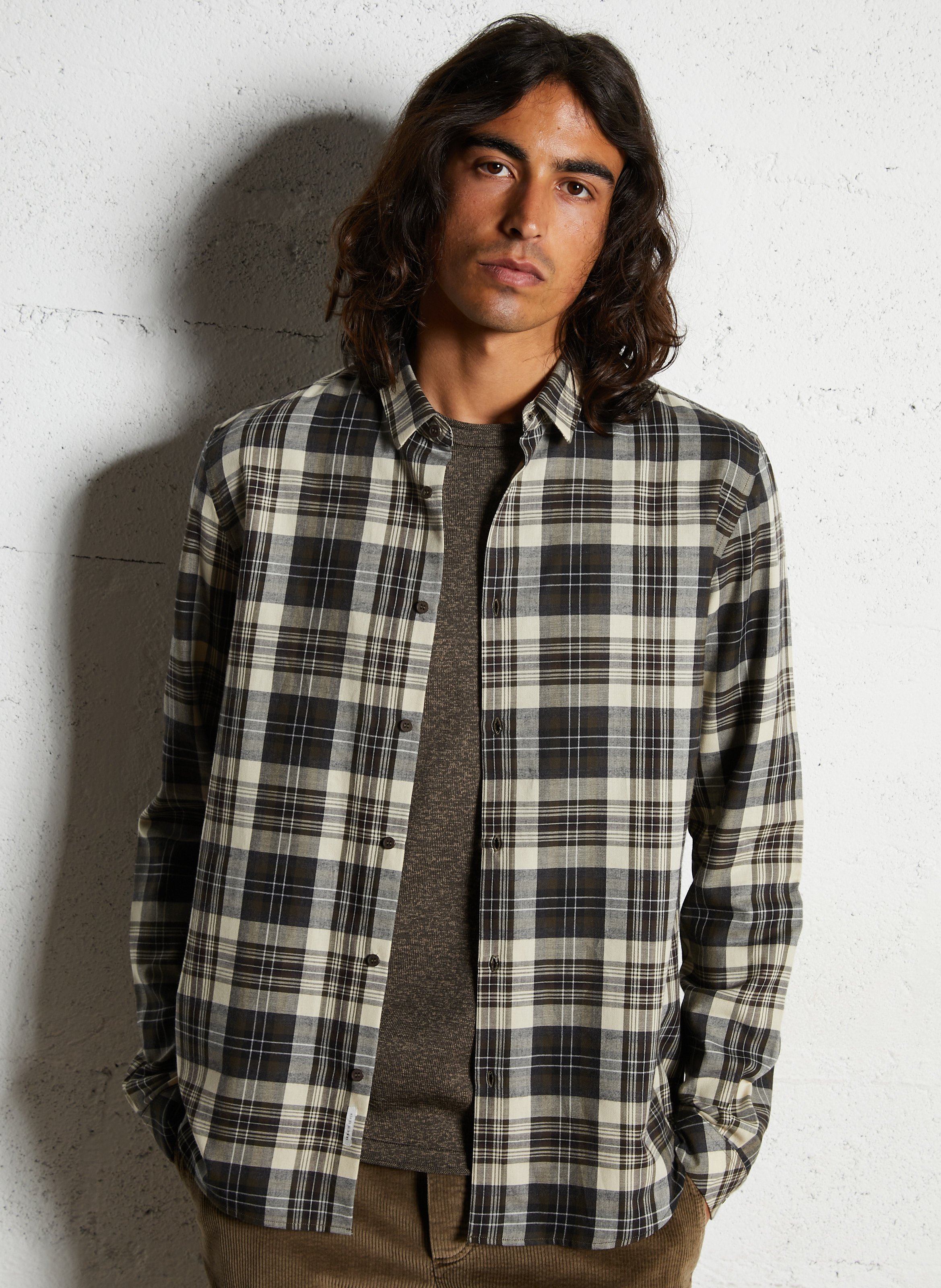 Colonel - Einfarbiges Hemd IKKS Khaki