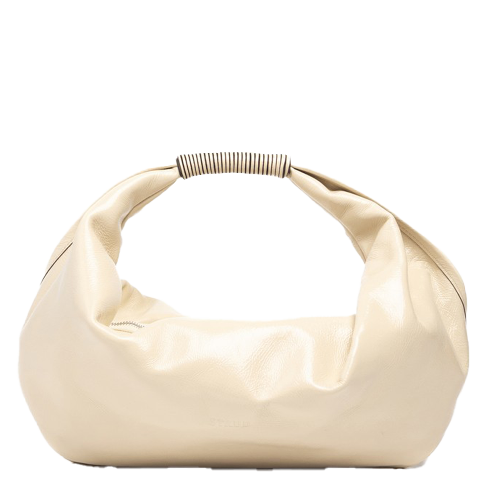 Leather clutch bag STAUD White