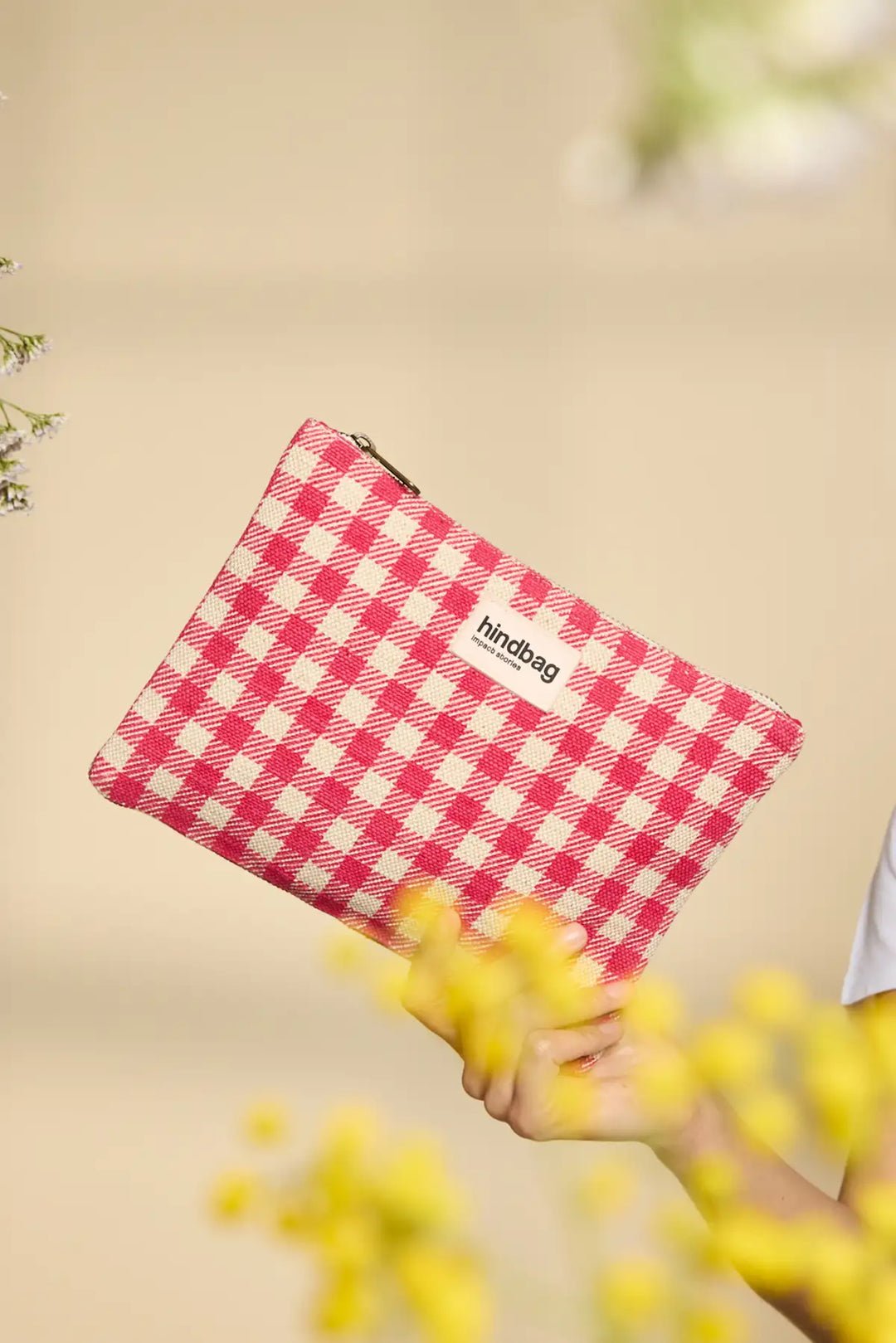 Cotton clutch bag HINDBAG Pink