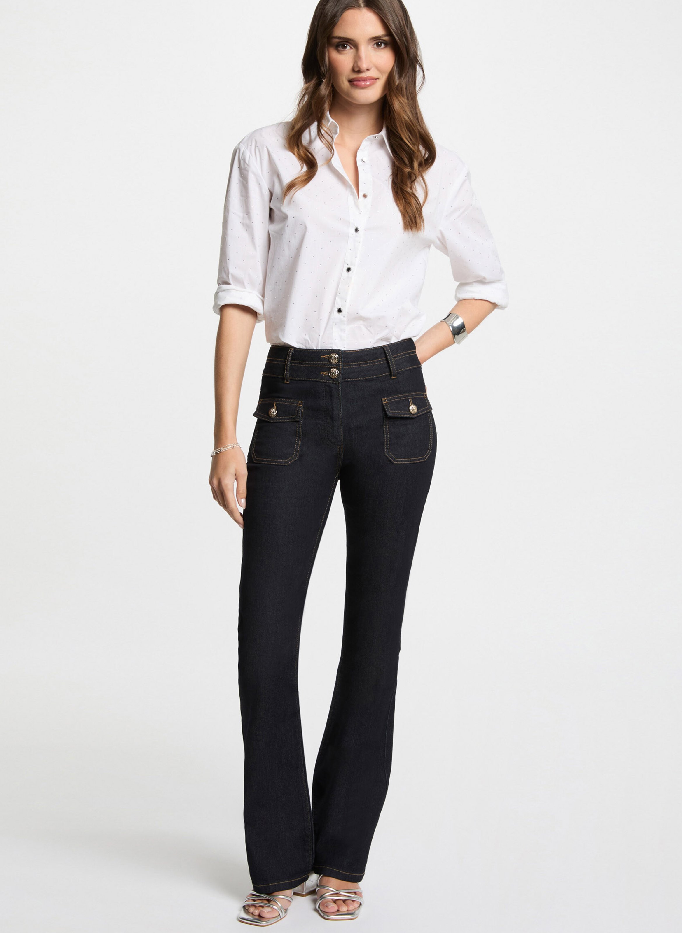 Jean bootcut en denim brut  MORGAN Bleu