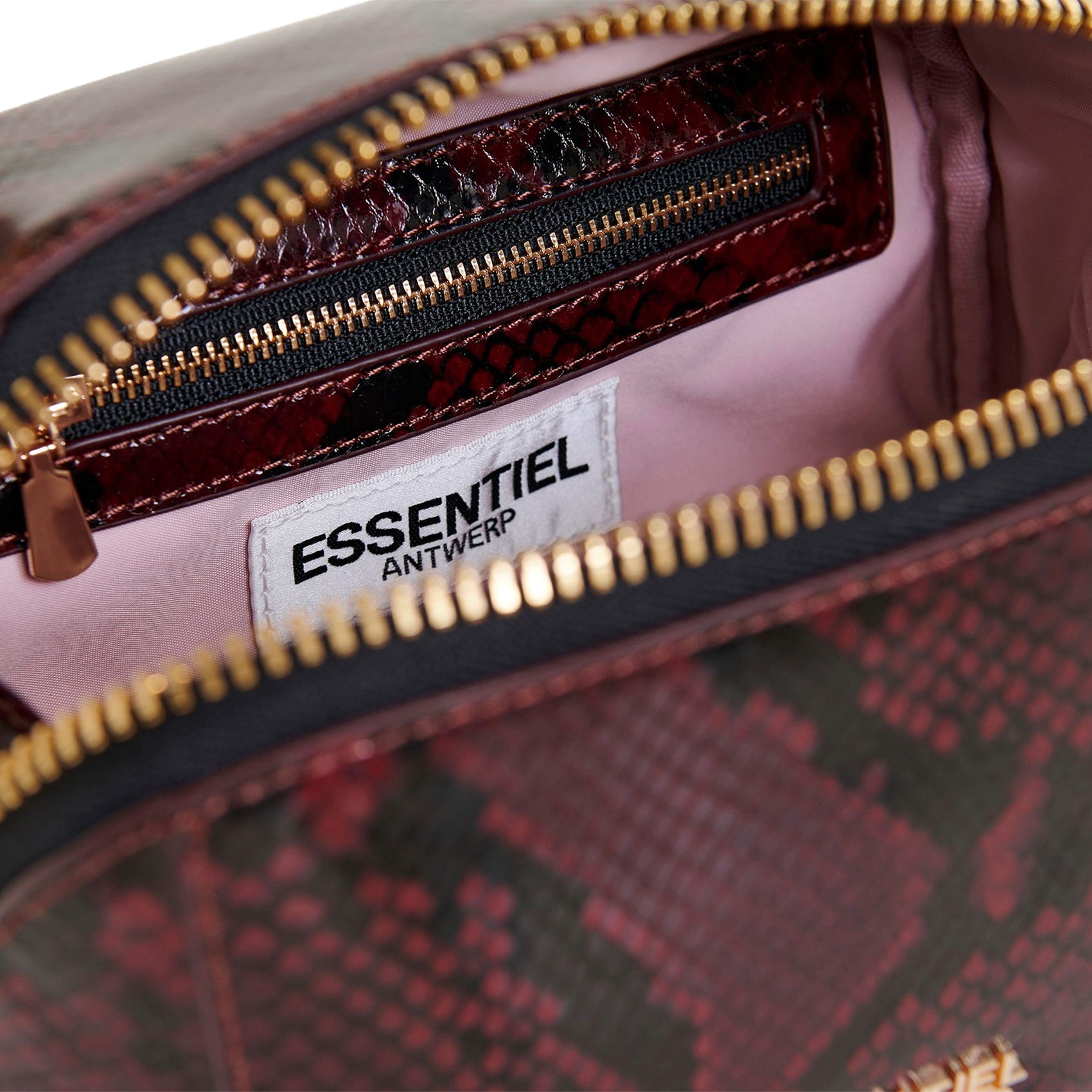 Sac bandoulière en cuir imprimé ESSENTIEL ANTWERP Rouge