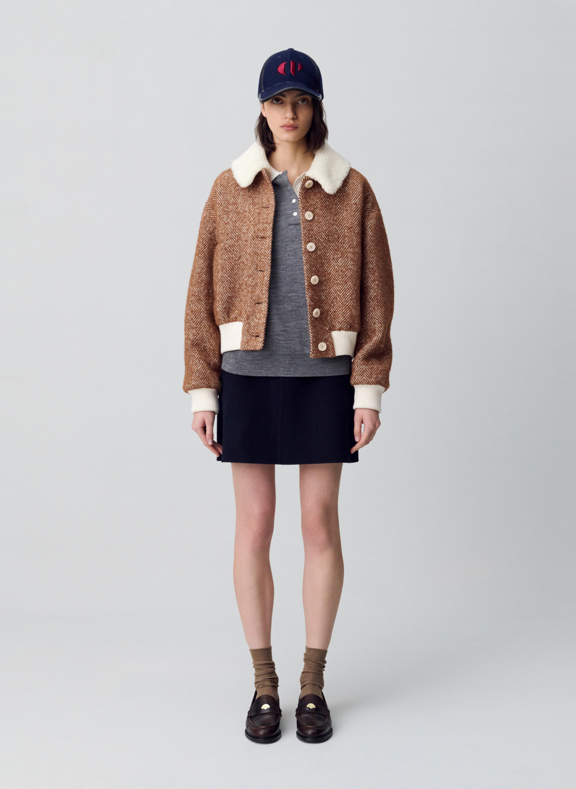 Manteau droit col classique CLAUDIE PIERLOT Multicolore