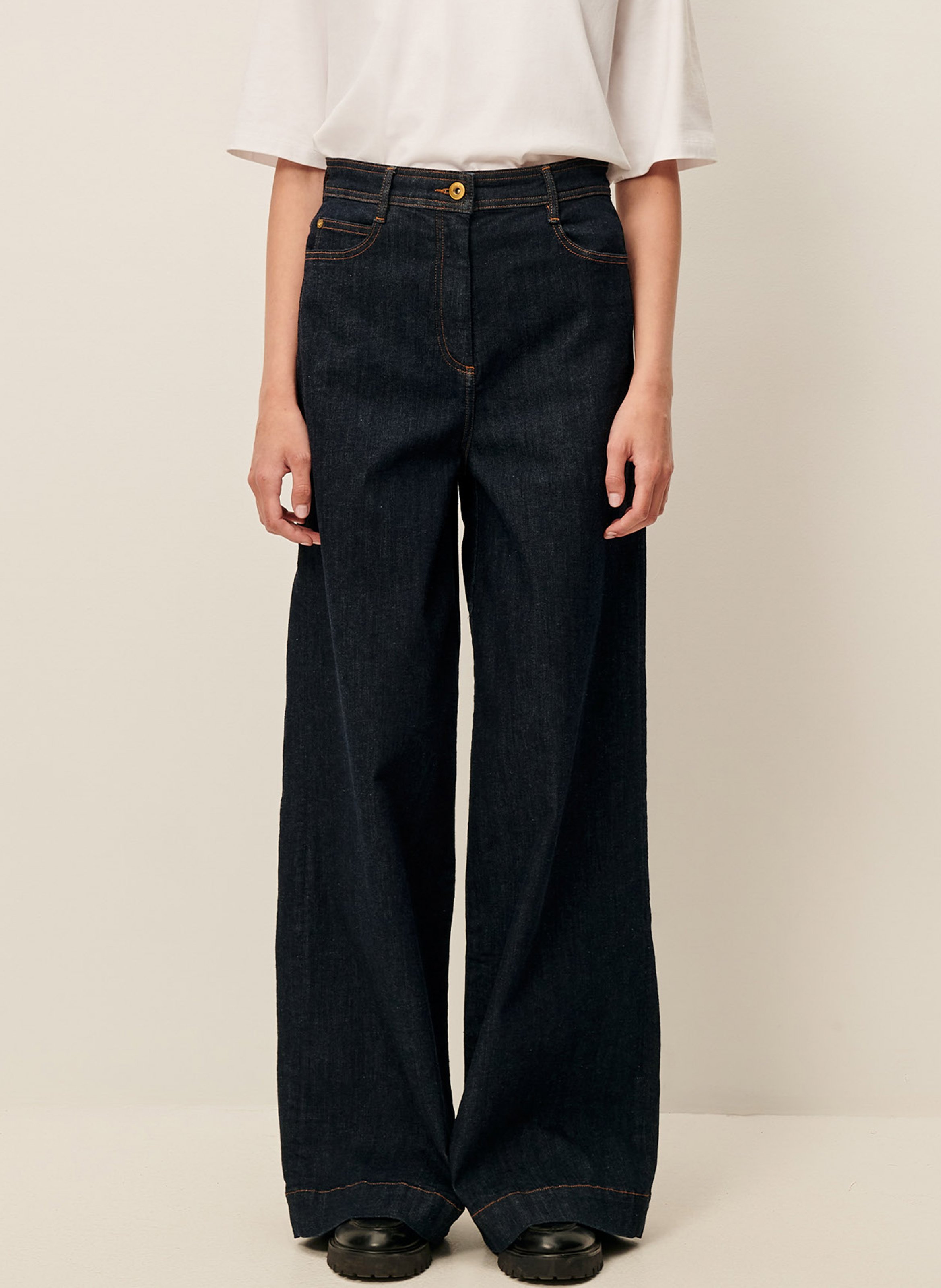 Cotton flared jeans SESSUN Blue