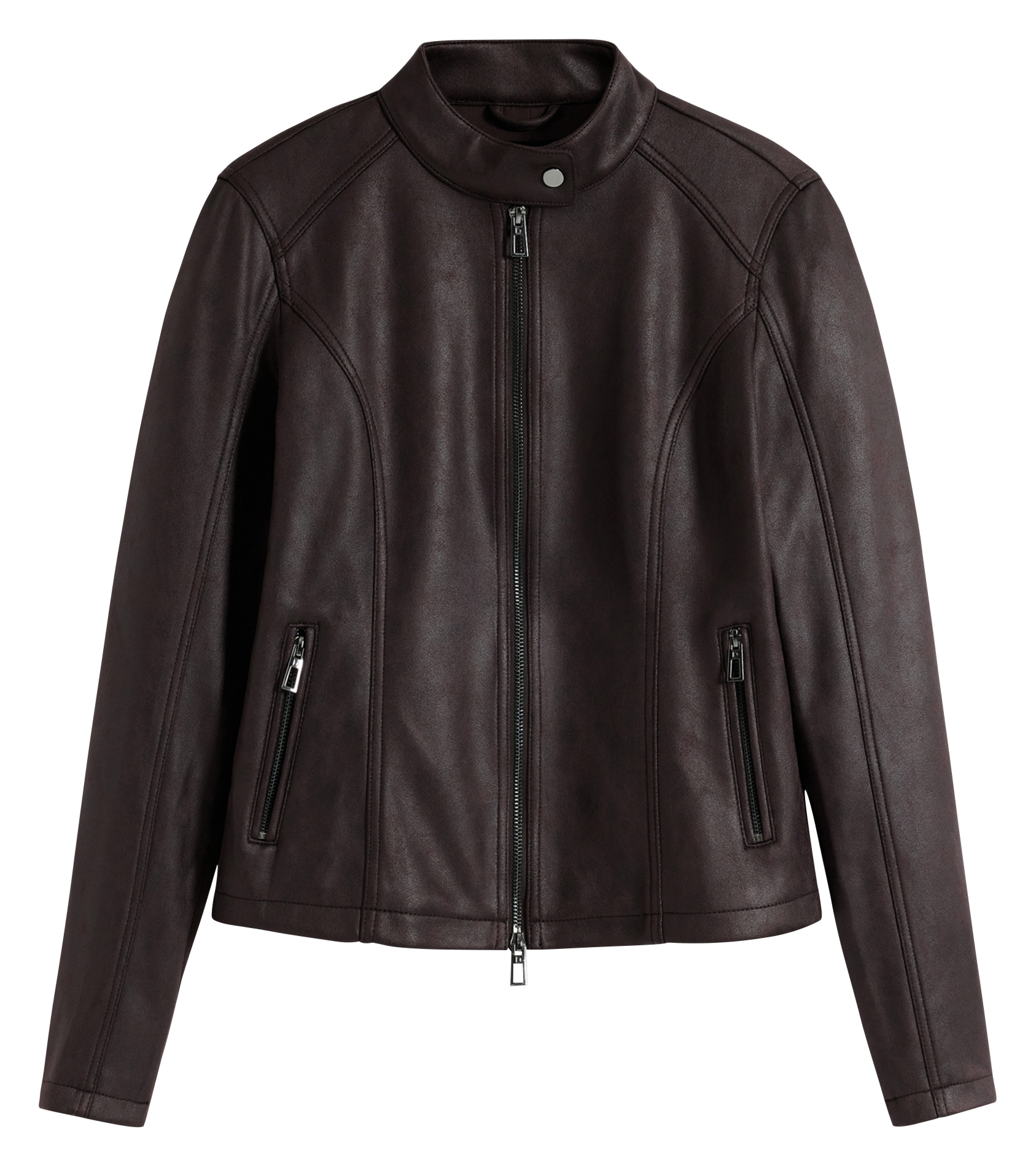 Giacca con collo rotondo effetto pelle DESIGUAL Marrone