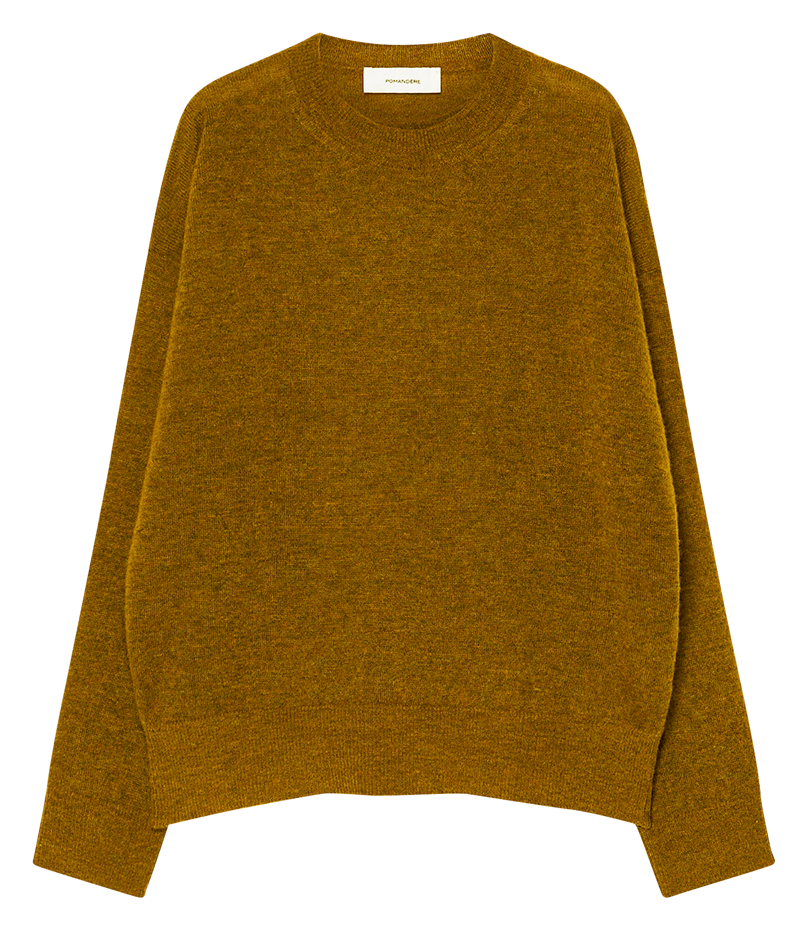 Pull ample uni en laine mélangée POMANDERE Marron