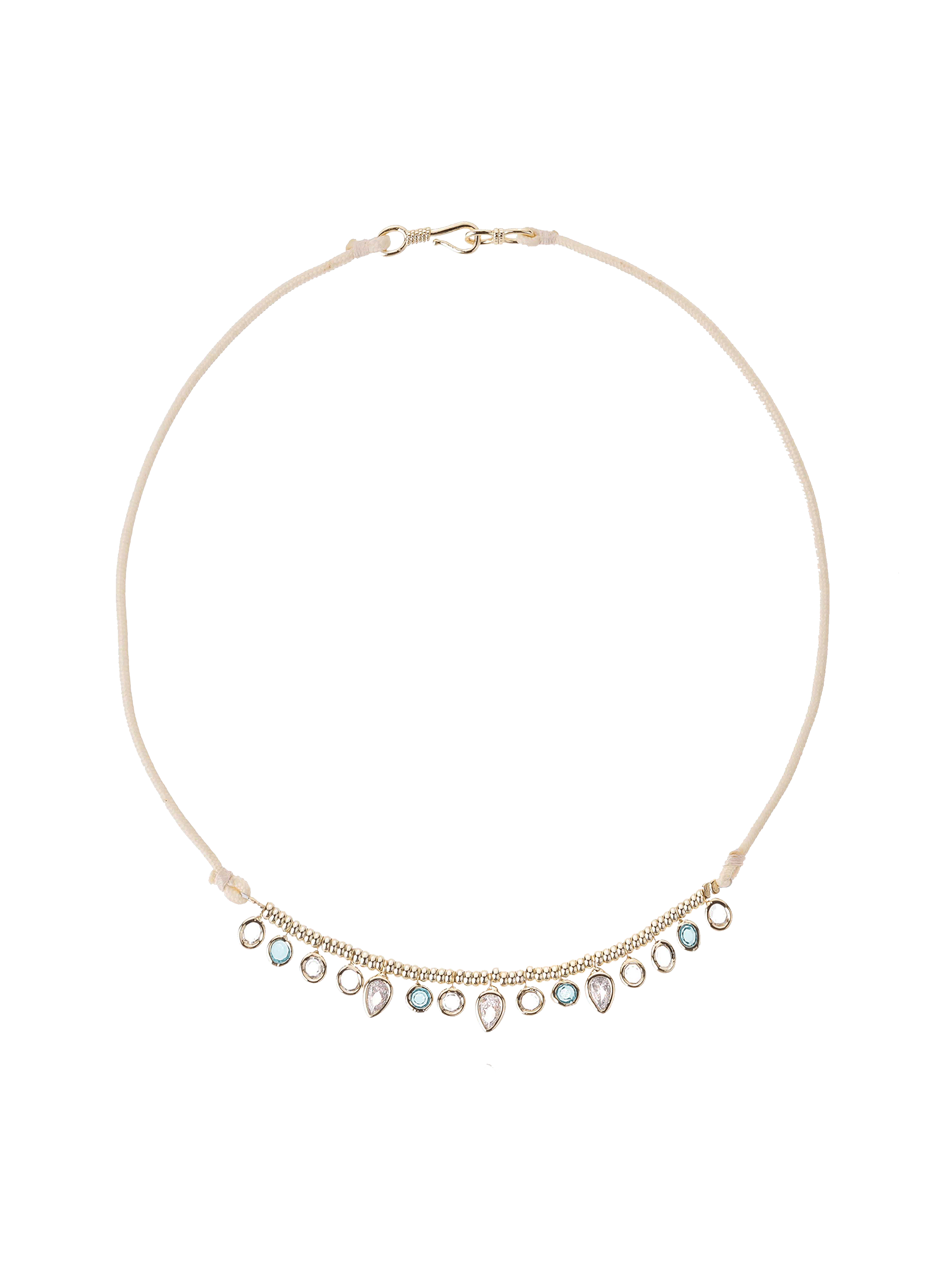 Cord necklace with drop charms HIPANEMA White