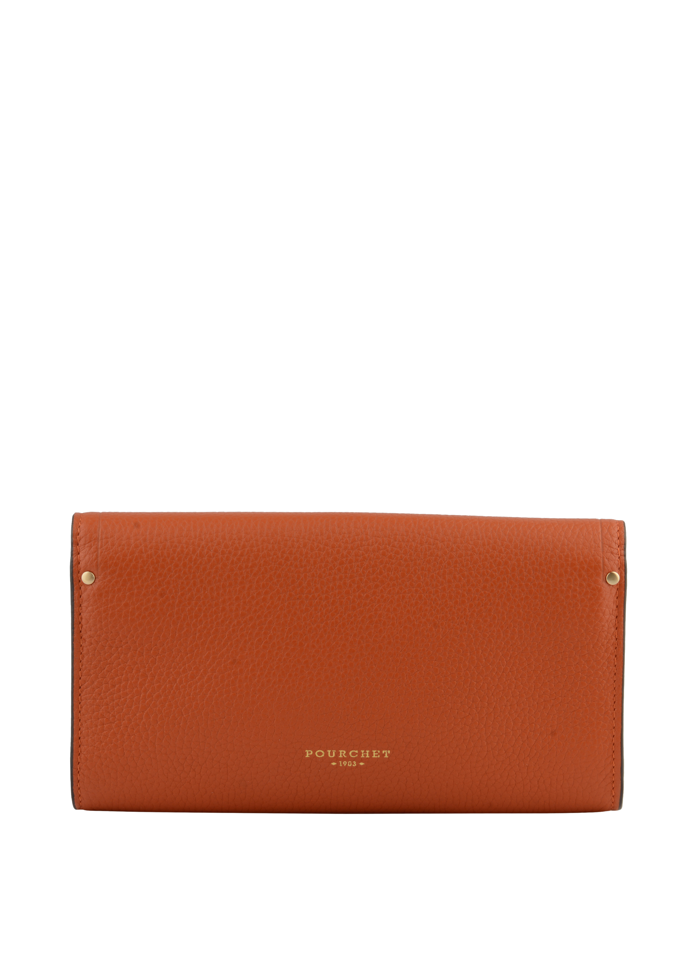 Clutch - cowhide leather POURCHET Orange