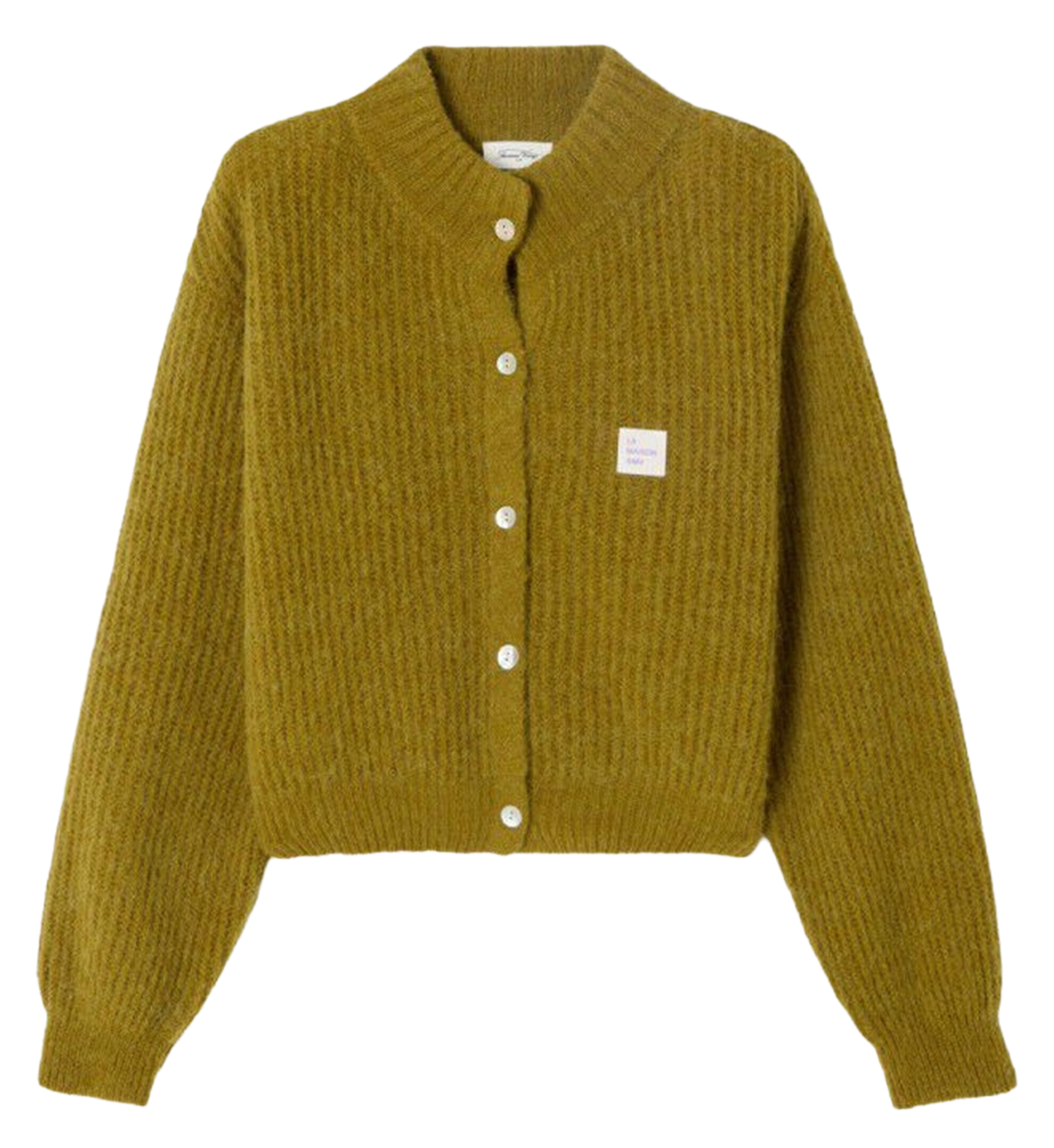 Oversized vest met opstaande kraag in gebreide stof AMERICAN VINTAGE Groen