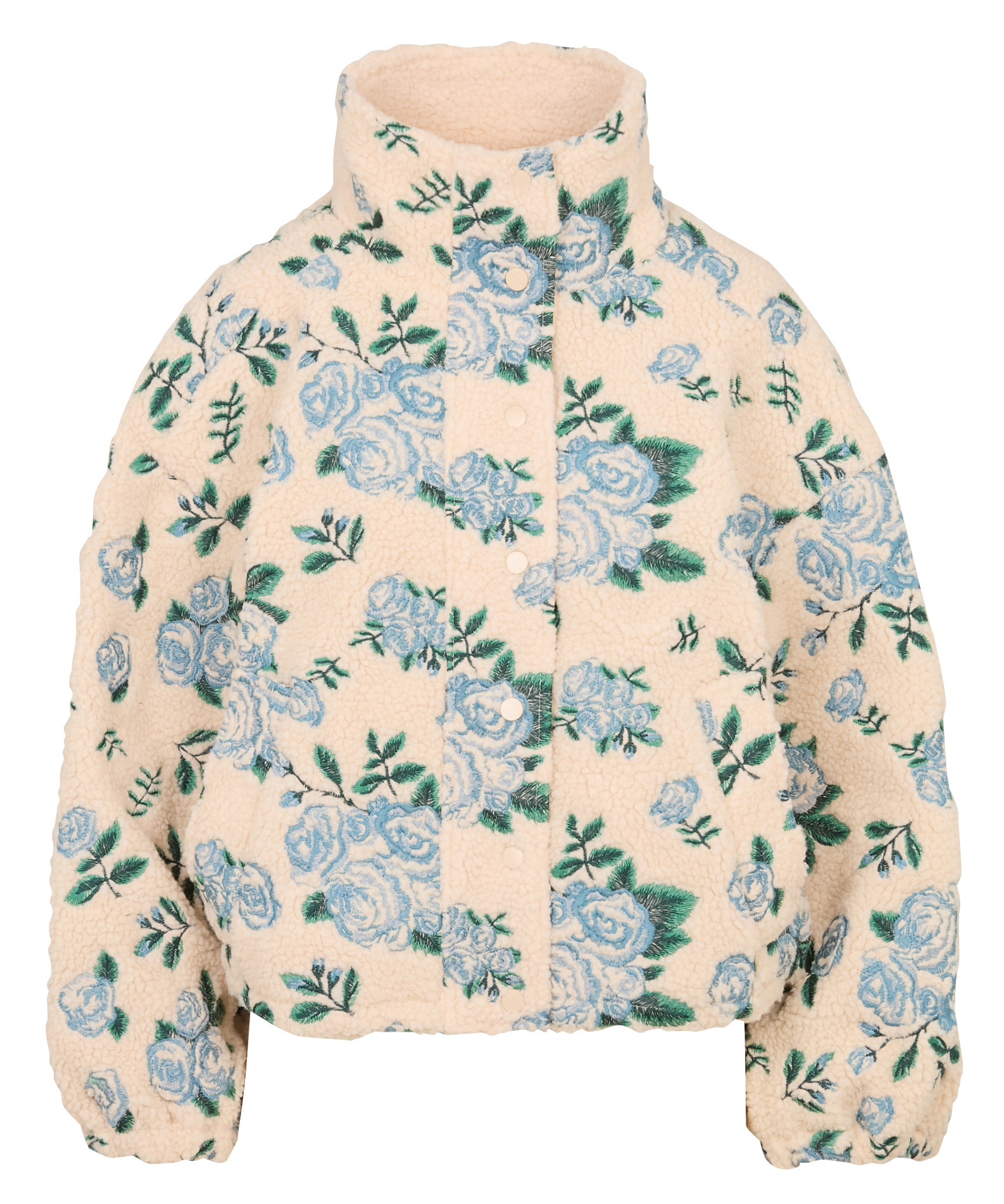 Veste oversize col montant brodée THE TINY BIG SISTER Beige