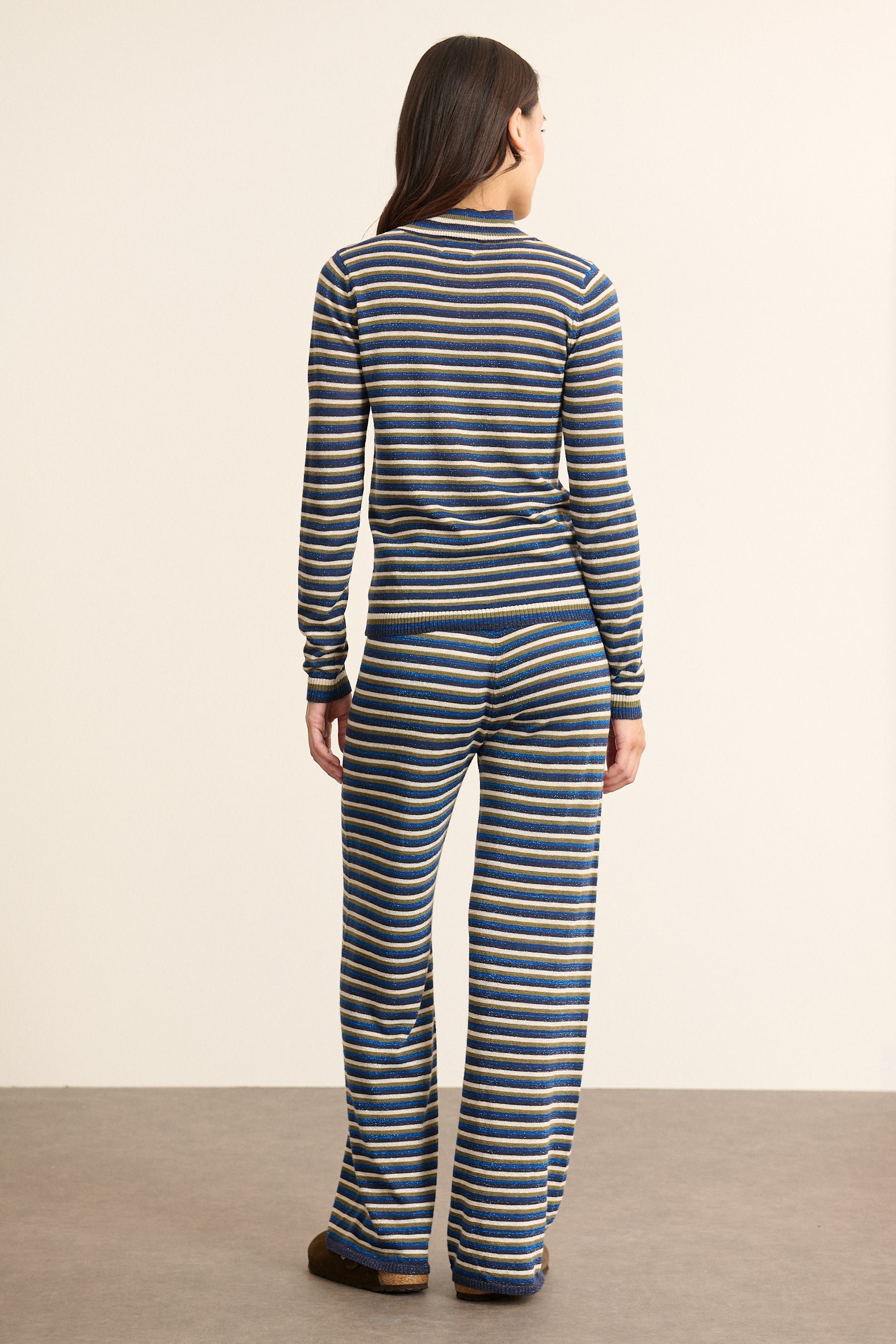 High-neck lurex sweater GARANCE PARIS White