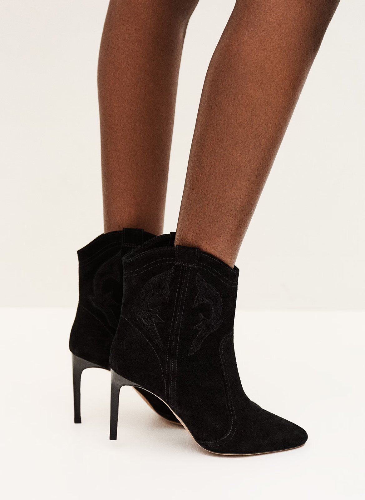 Bottines hautes en cuir BA&SH Noir