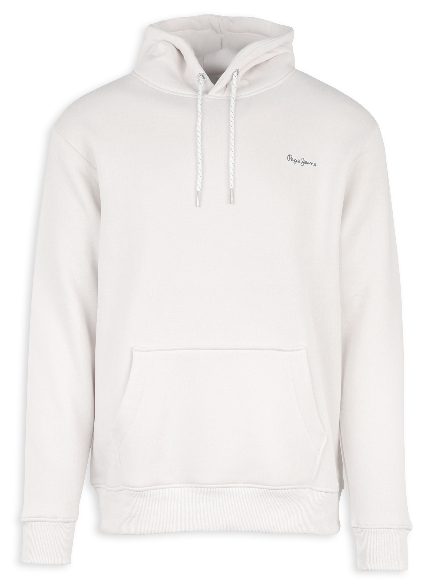 Straight embroidered cotton-blend hoodie PEPE JEANS Beige