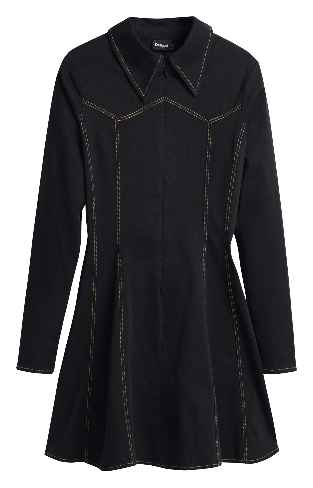 Vestito corto aderente a maniche lunghe DESIGUAL Nero