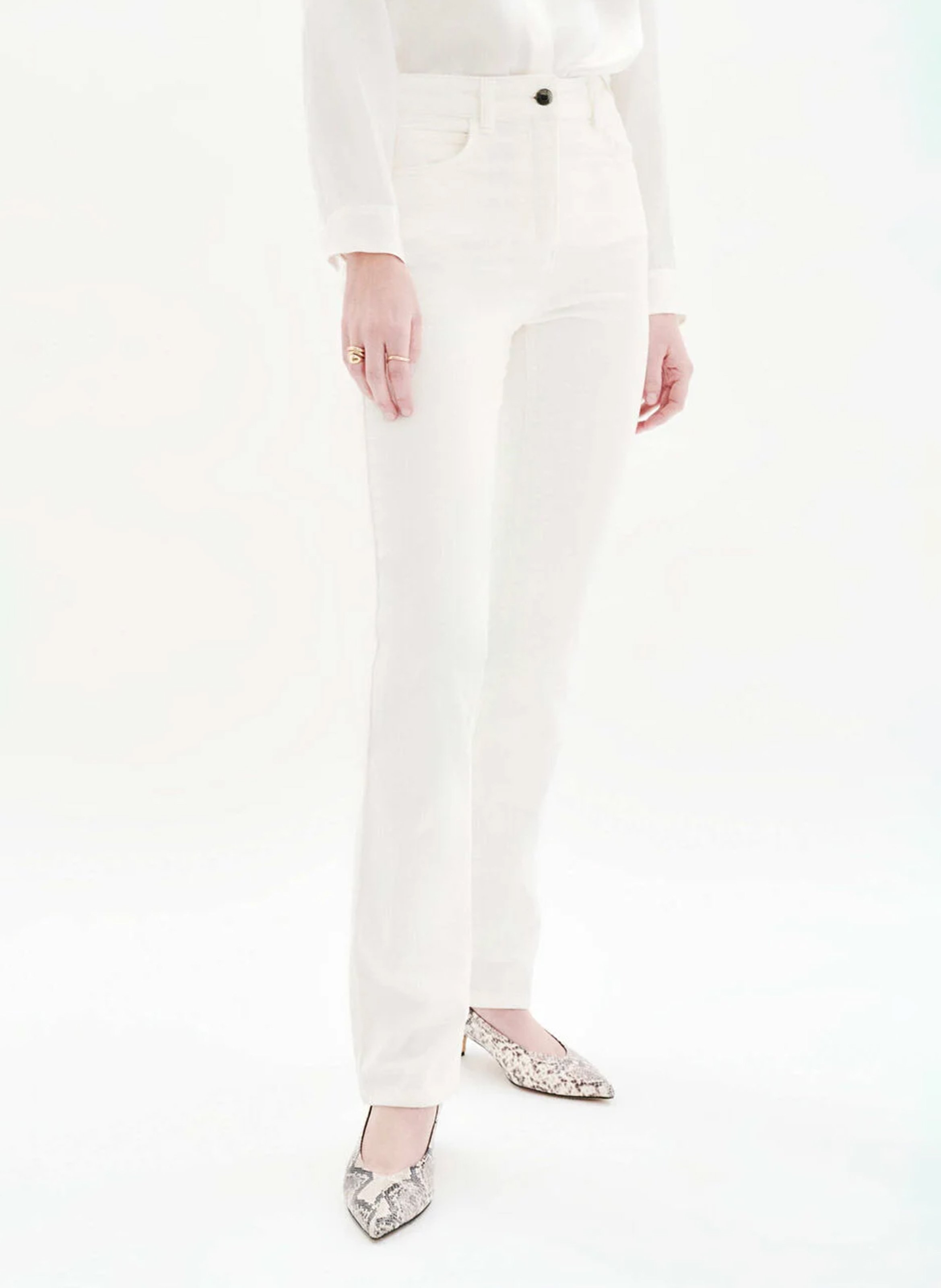 Pantalon droit en velours CAROLL Beige