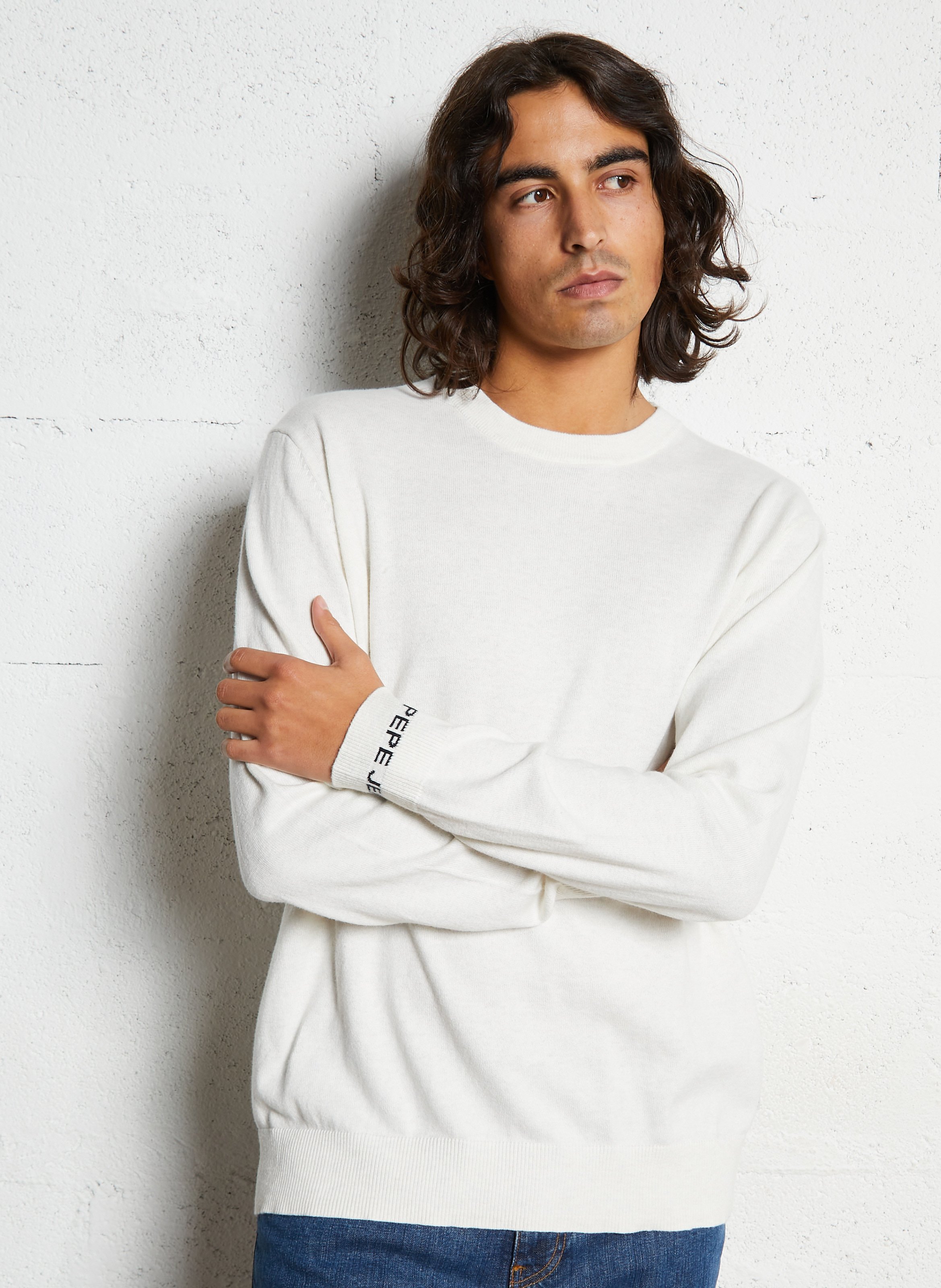 Round neck straight fit sweater in cotton and cashmere PEPE JEANS