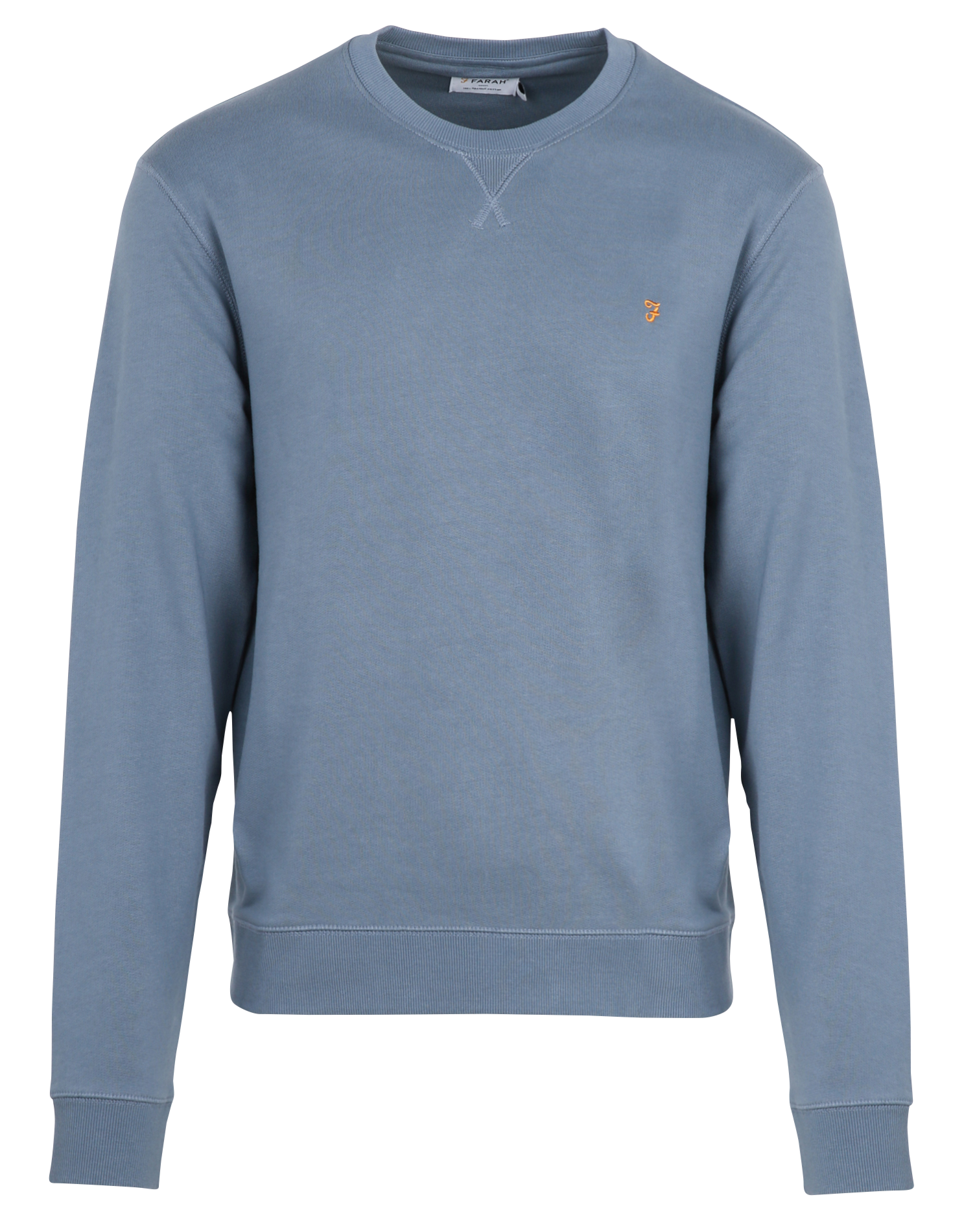 Sweat droit col rond en coton bio FARAH Bleu