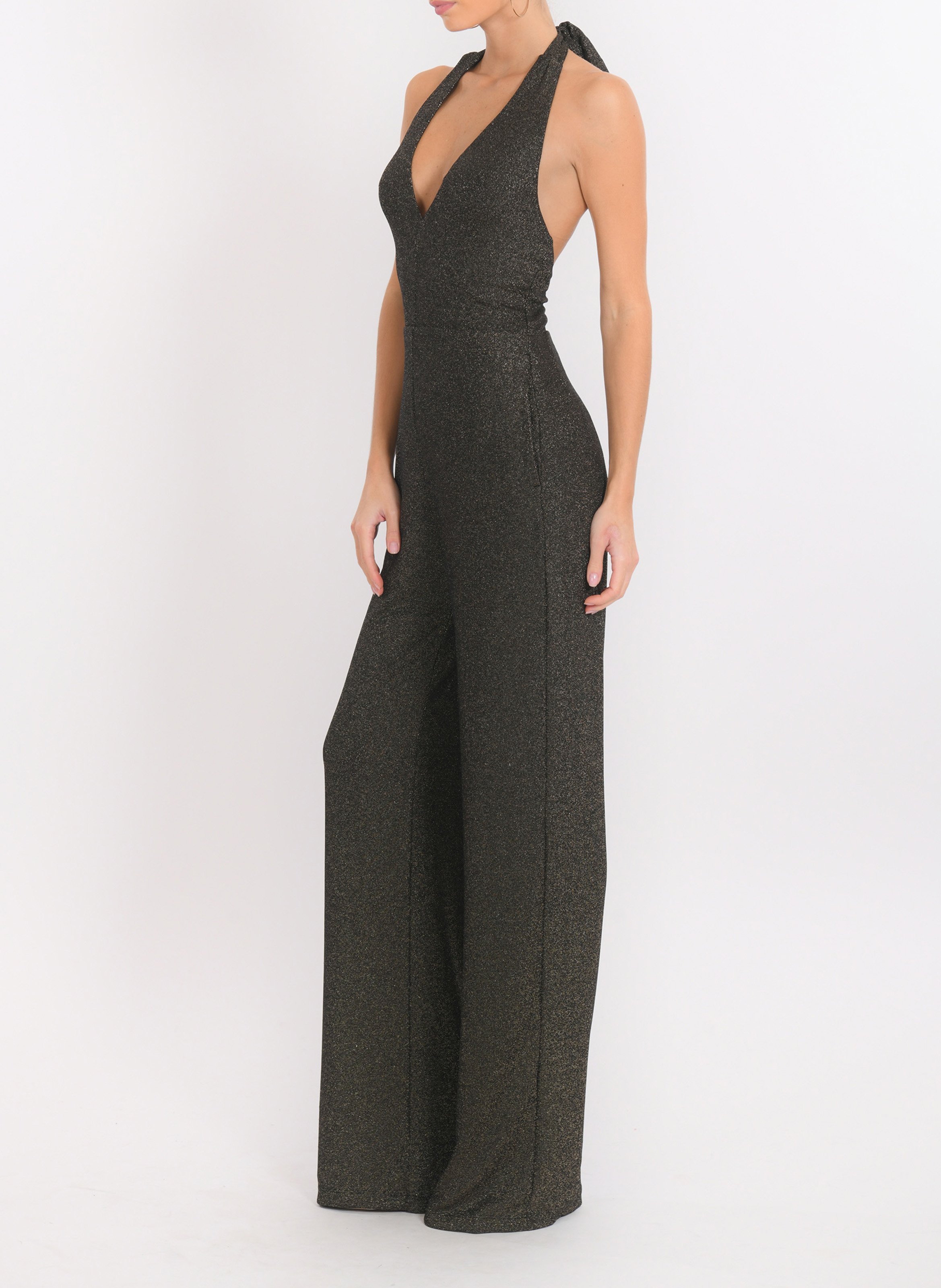 Combinaison fluide pailleté sans manches KOOKAI Doré