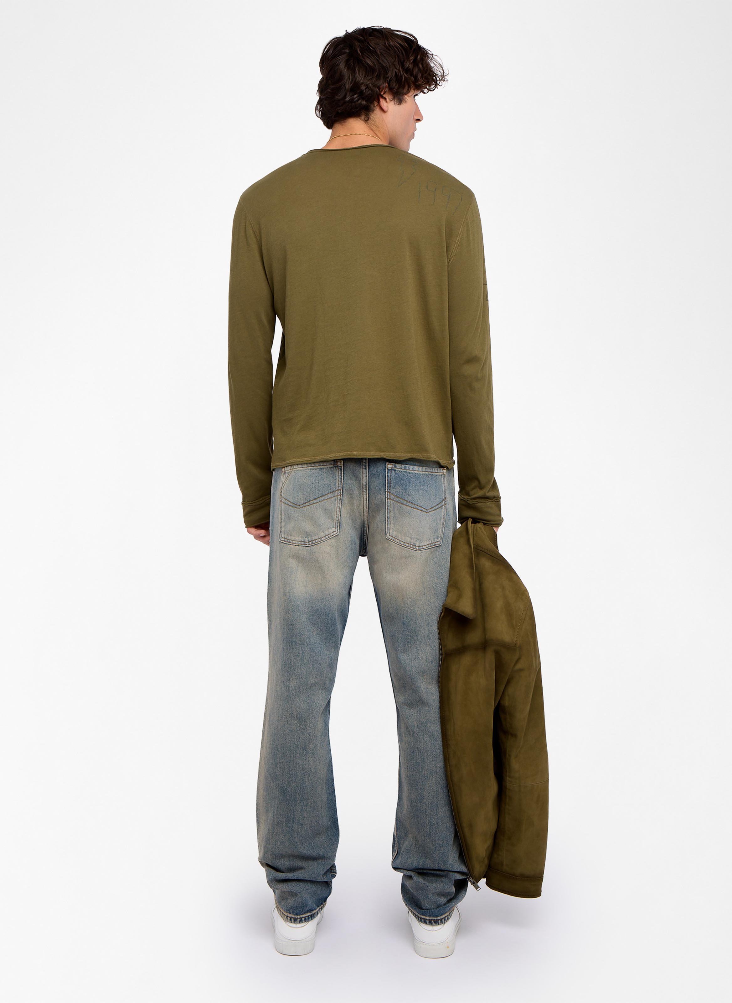 Straight-cut cotton henley T-shirt ZADIG&VOLTAIRE Green