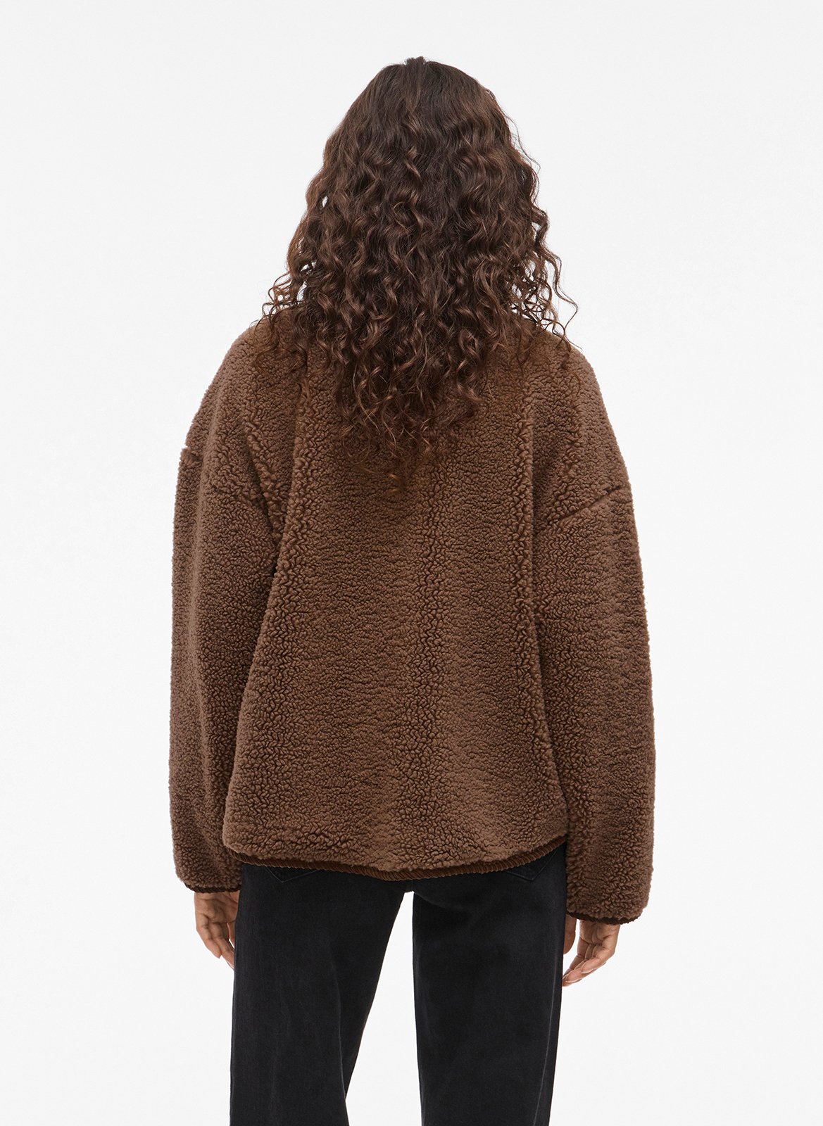 Sherpa classic-collar jacket VILA Brown