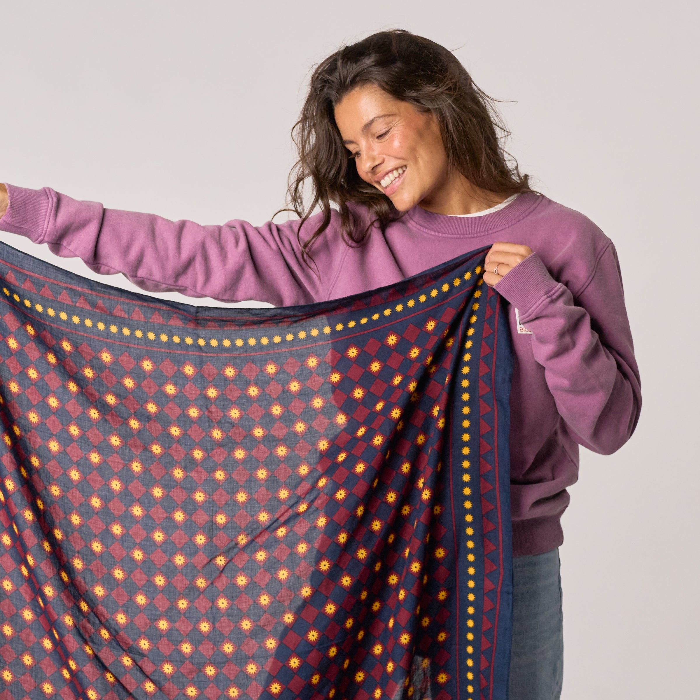 Organic Cotton Roman Scarf BILLYBELT Blue