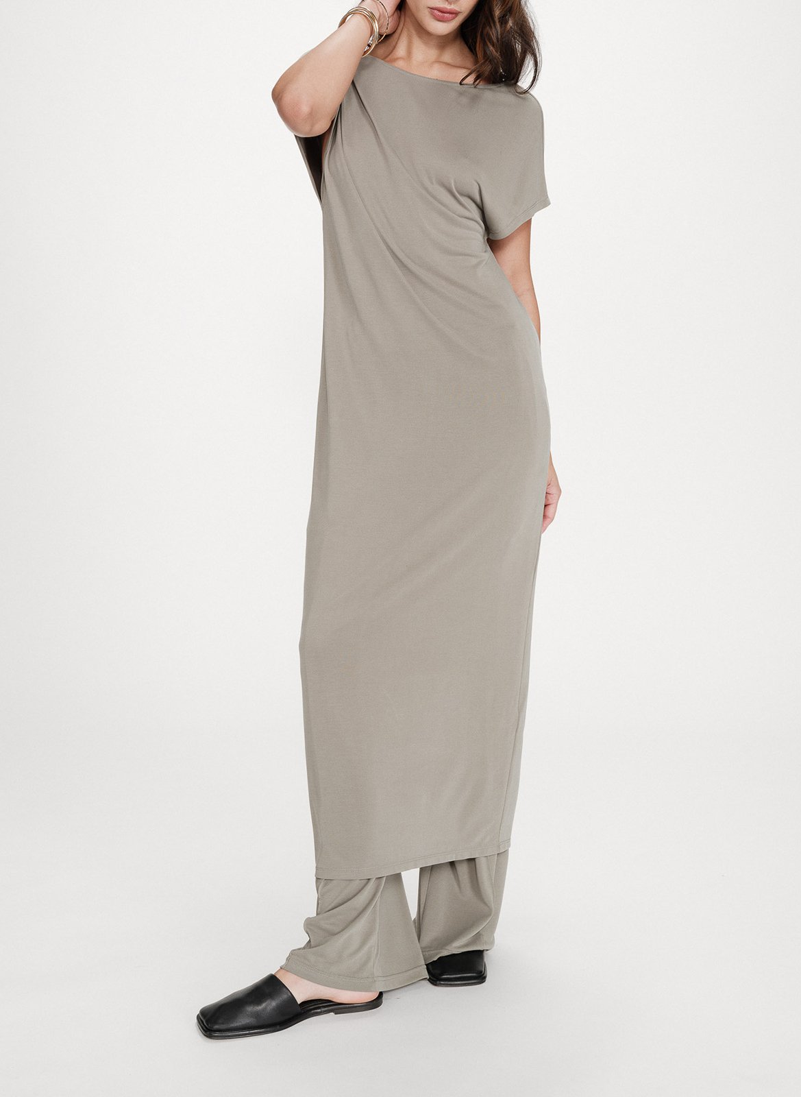 Robe longue col rond GRACE ET MILA