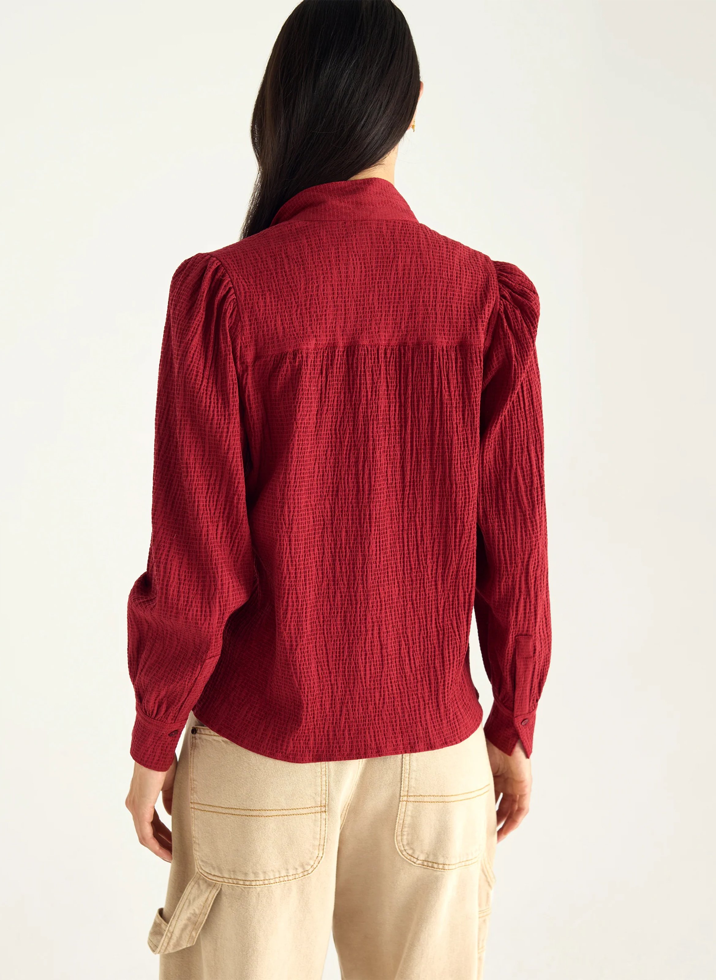 Bluse mit Rüschenkragen ACOTE Rot