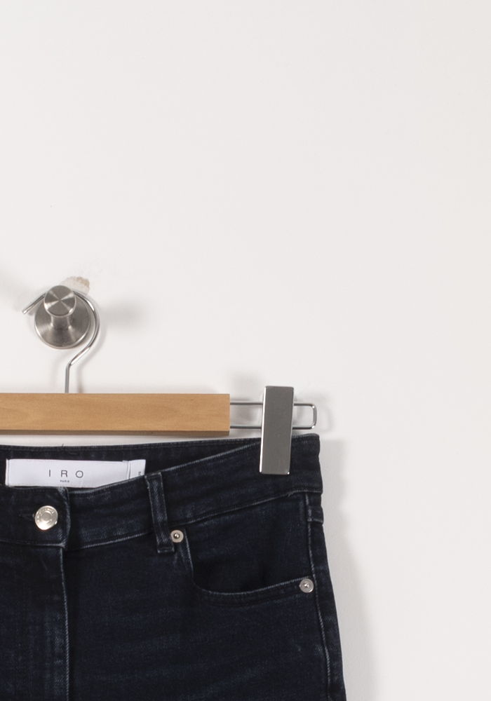 Cropped slim jeans with studs IRO - Seconde Main Blue