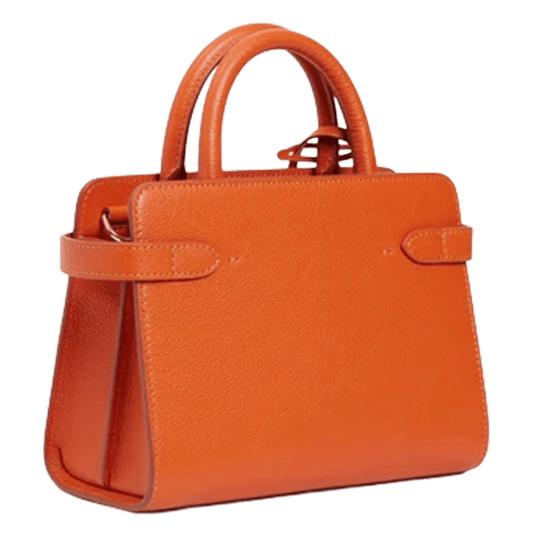 Bowlingtasche aus genarbtem Leder mit Reißverschluss LE TANNEUR Orange