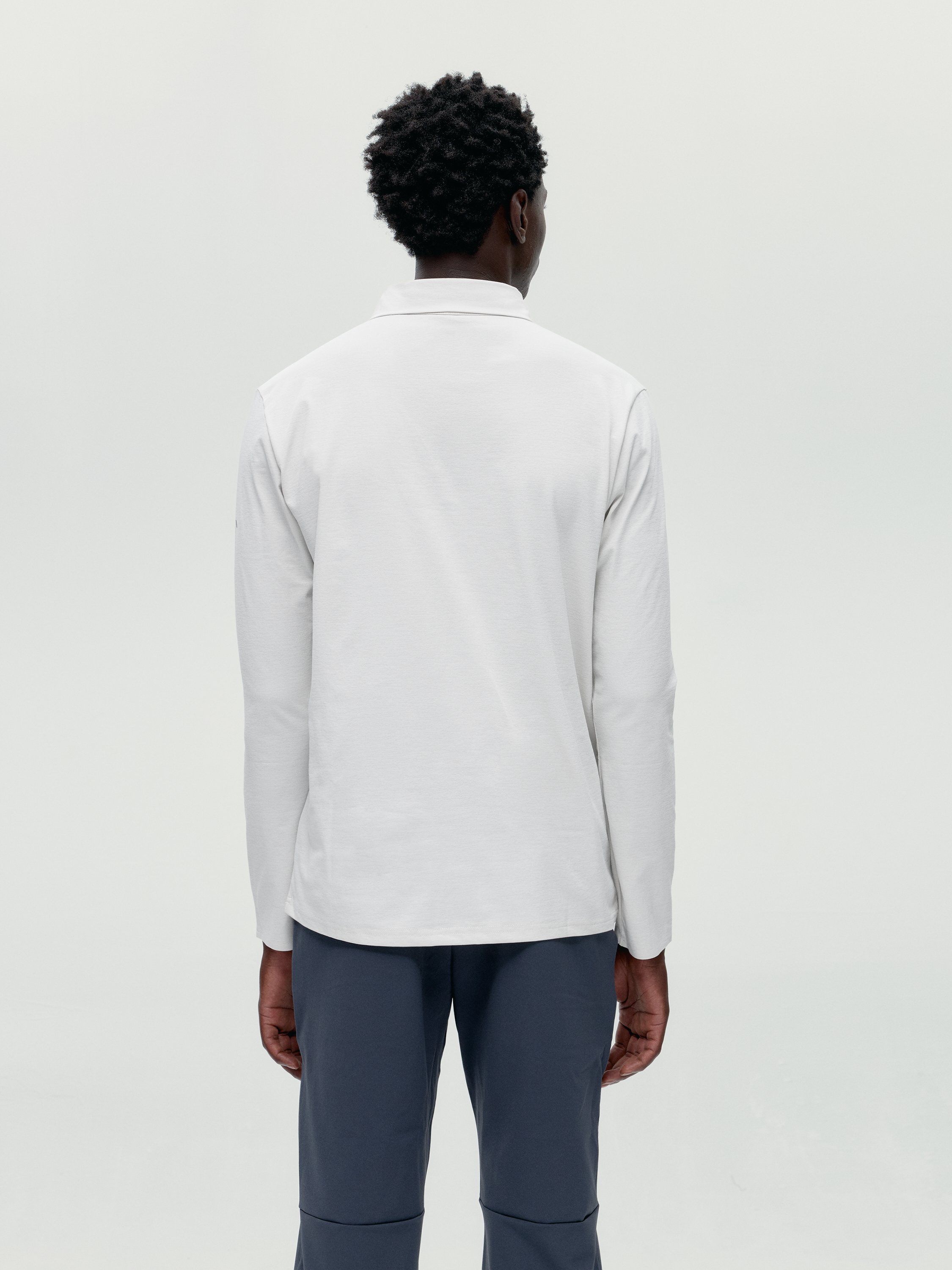T-shirt polo recovery performance manches longues maroni BORN Blanc