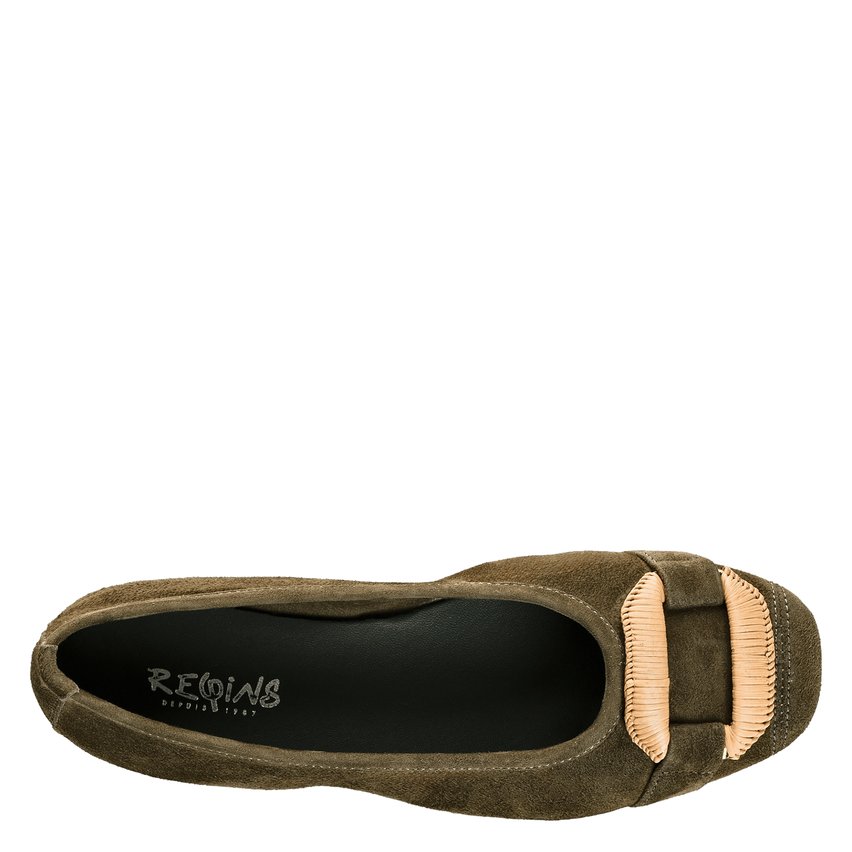 Suede ballet pumps REQINS Khaki
