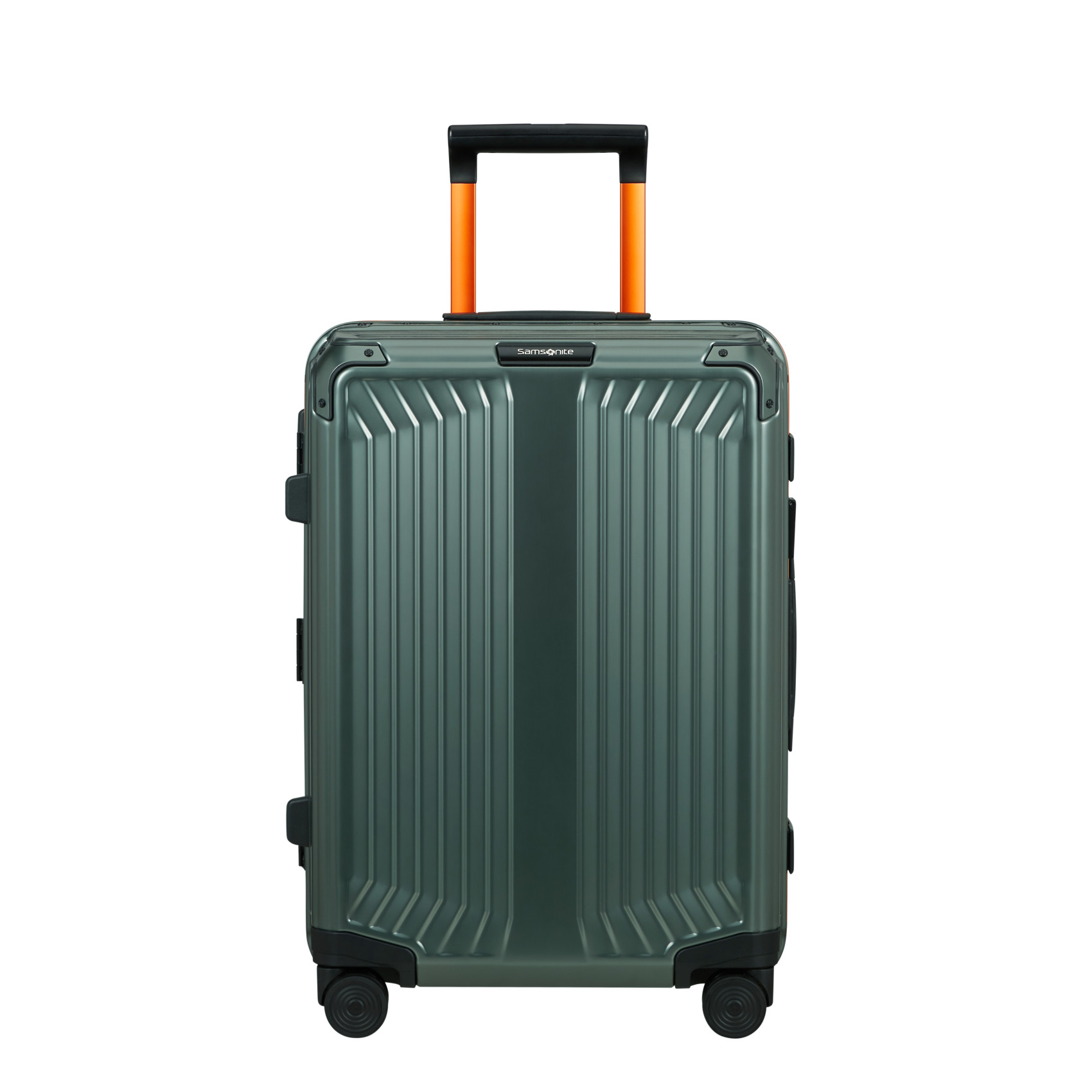 Lite-box aluminum 4-wheel carry-on suitcase size s SAMSONITE Green