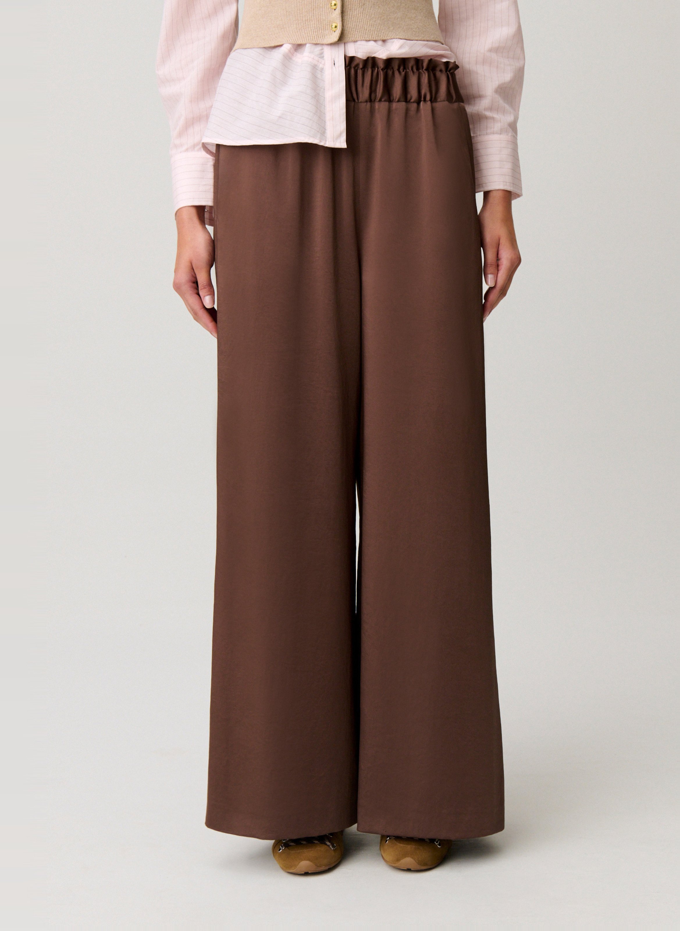 Pantalon large CLAUDIE PIERLOT Marron