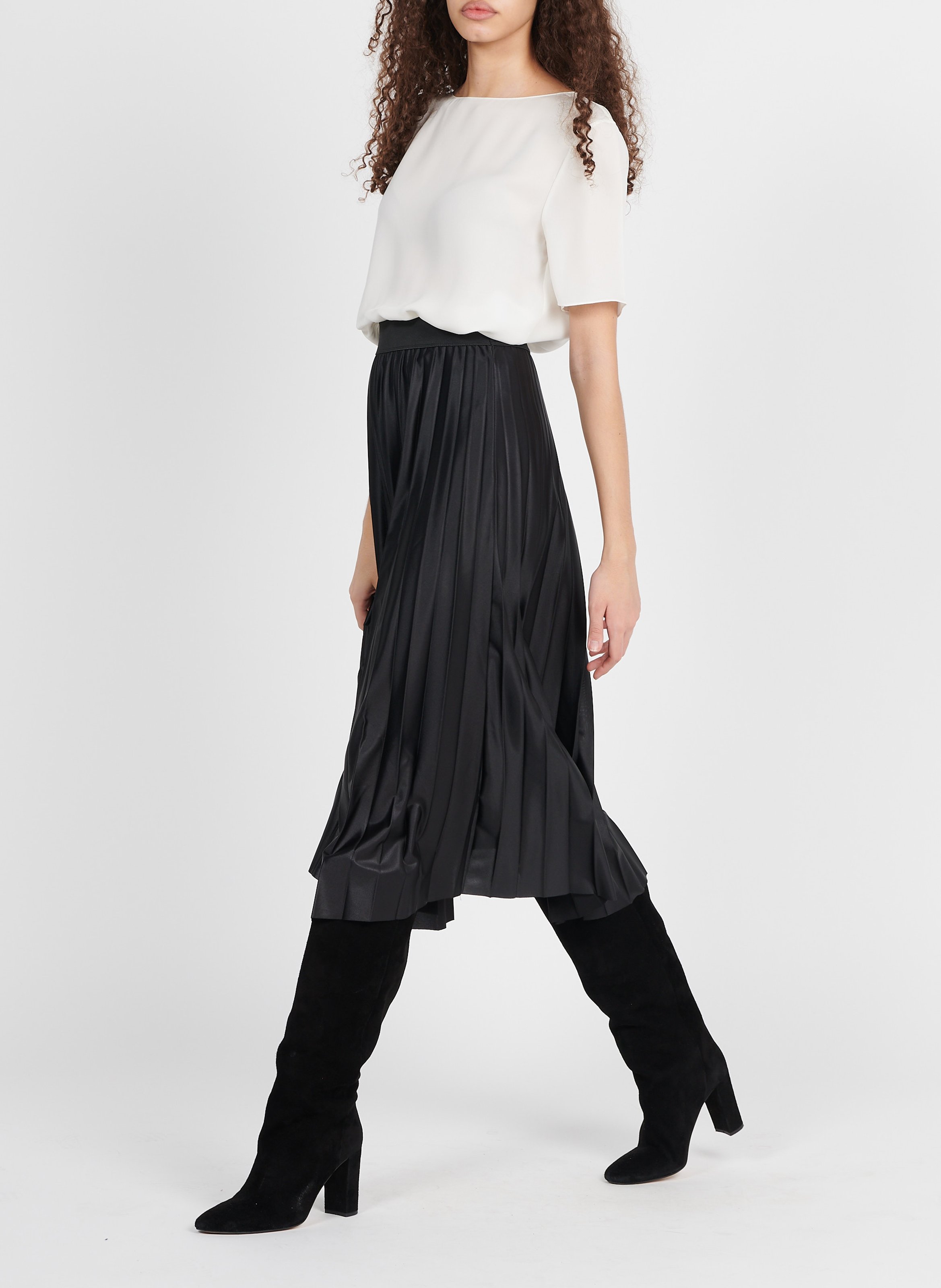 Pleated midi skirt VILA Black
