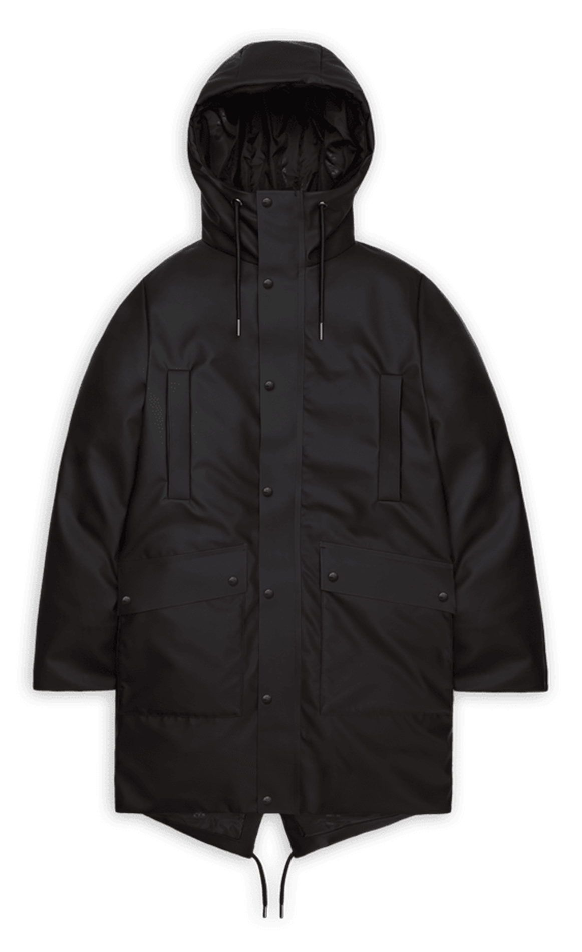 Parka droite à capuche RAINS Noir