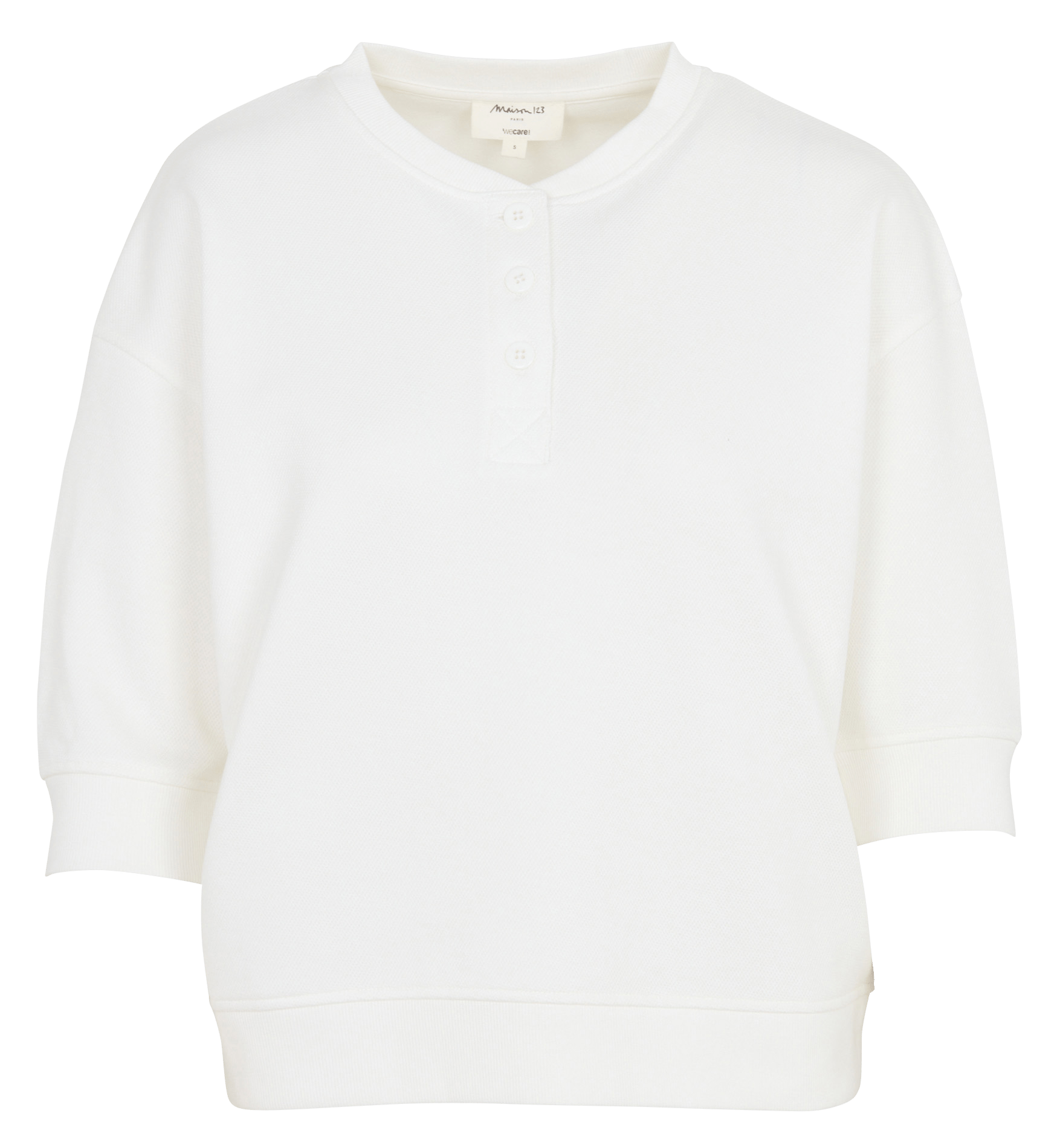 Ronde hals knoopdetail top MAISON 123