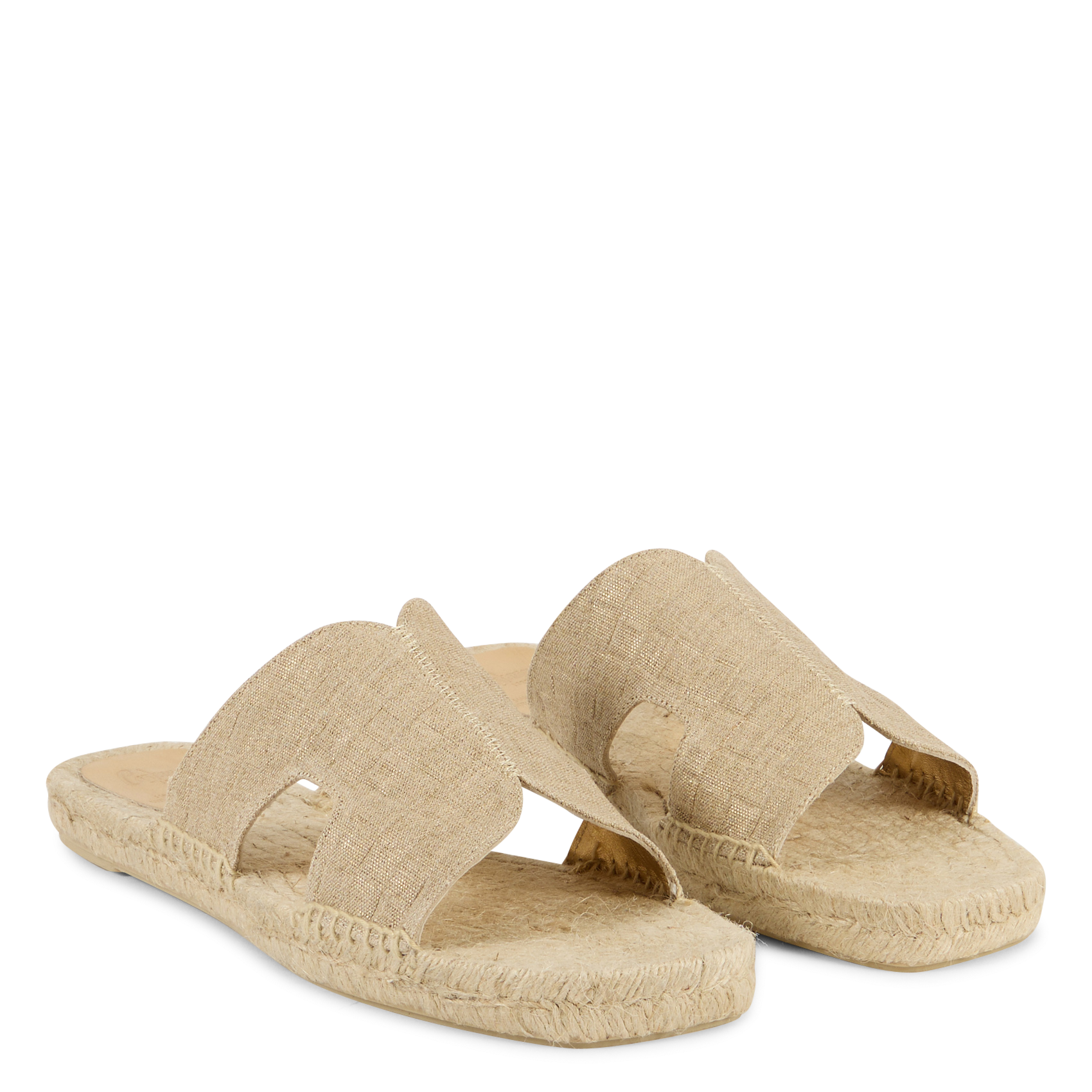 Flat linen sandals CASTANER Golden