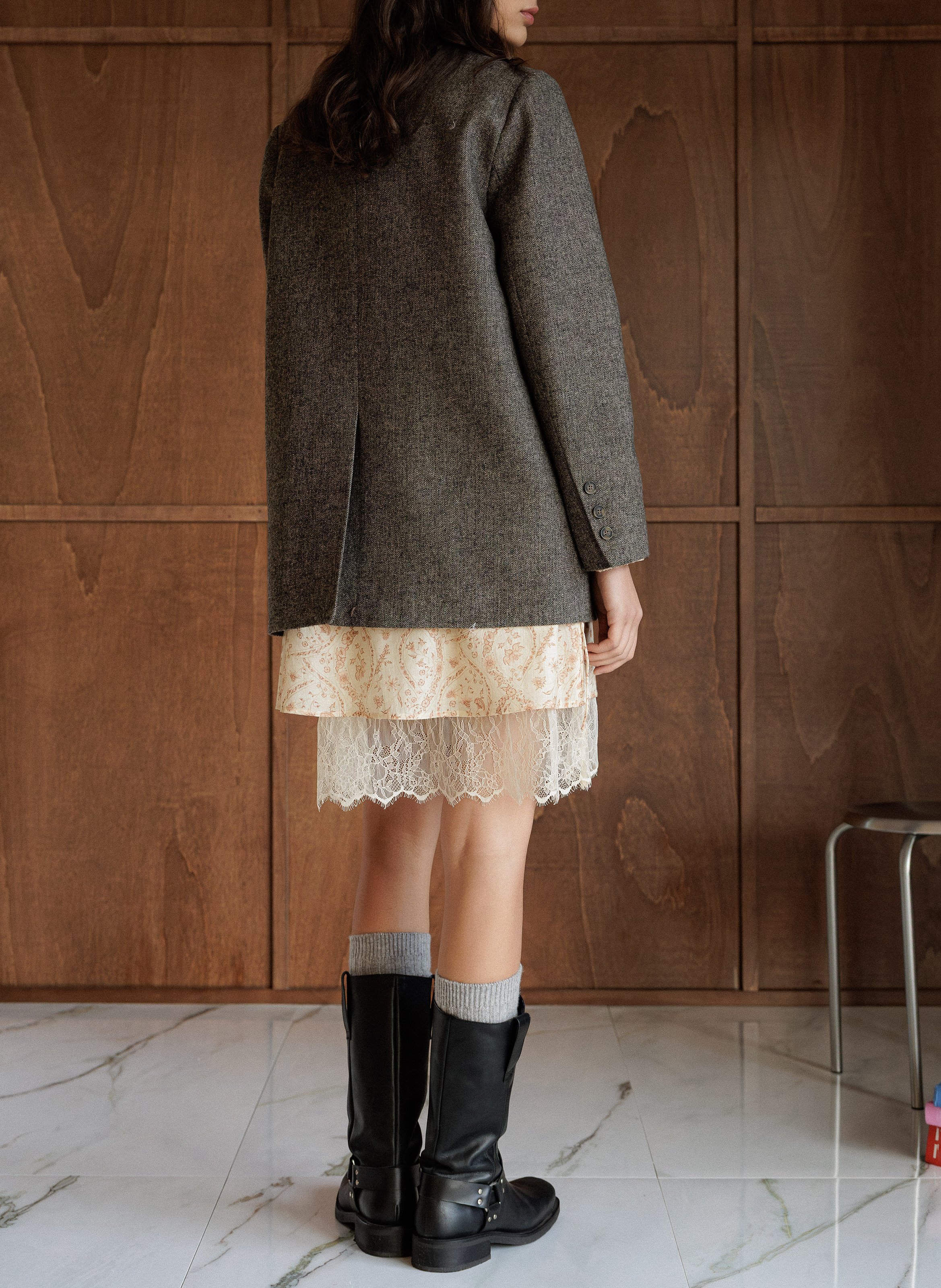 Oversized wool blend blazer INDI & COLD Brown