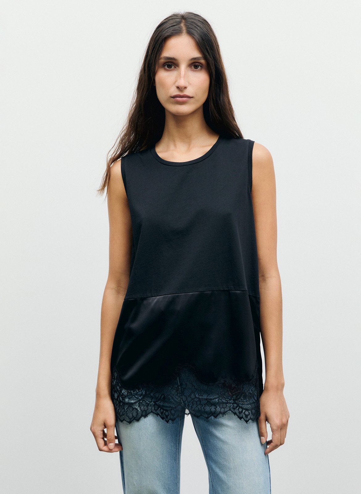 Top long droit en coton GERARD DAREL Schwarz