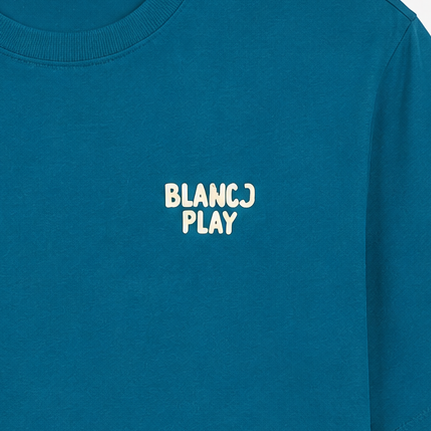 Short-sleeved oversized Thor Play t-shirt printed "Spice Up Ya Life" SERGE BLANCO Blue