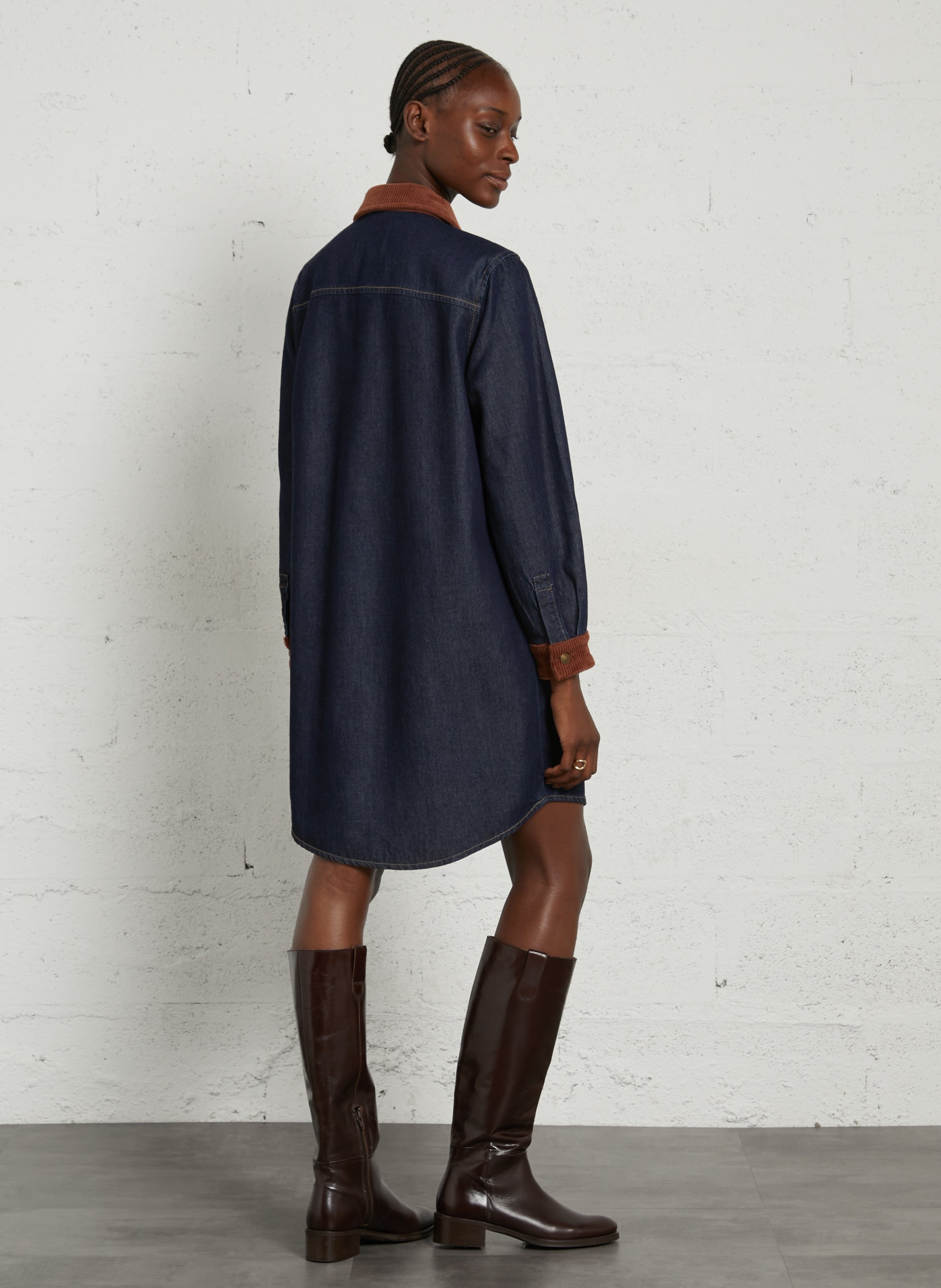 Kurzkleid mit klassischem Kragen MAISON 123 Blau