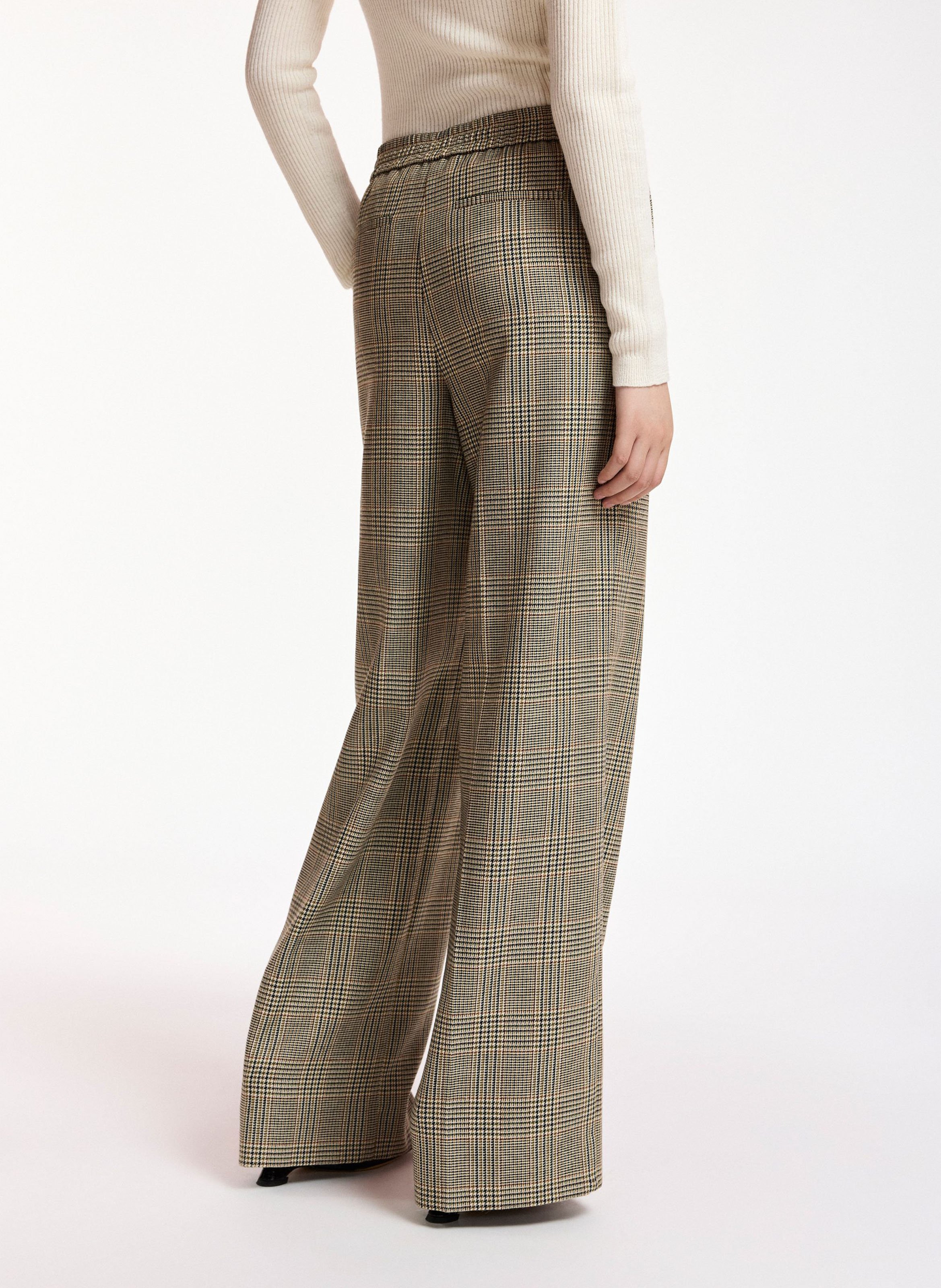 Checked straight-leg pants ESSENTIEL ANTWERP Brown