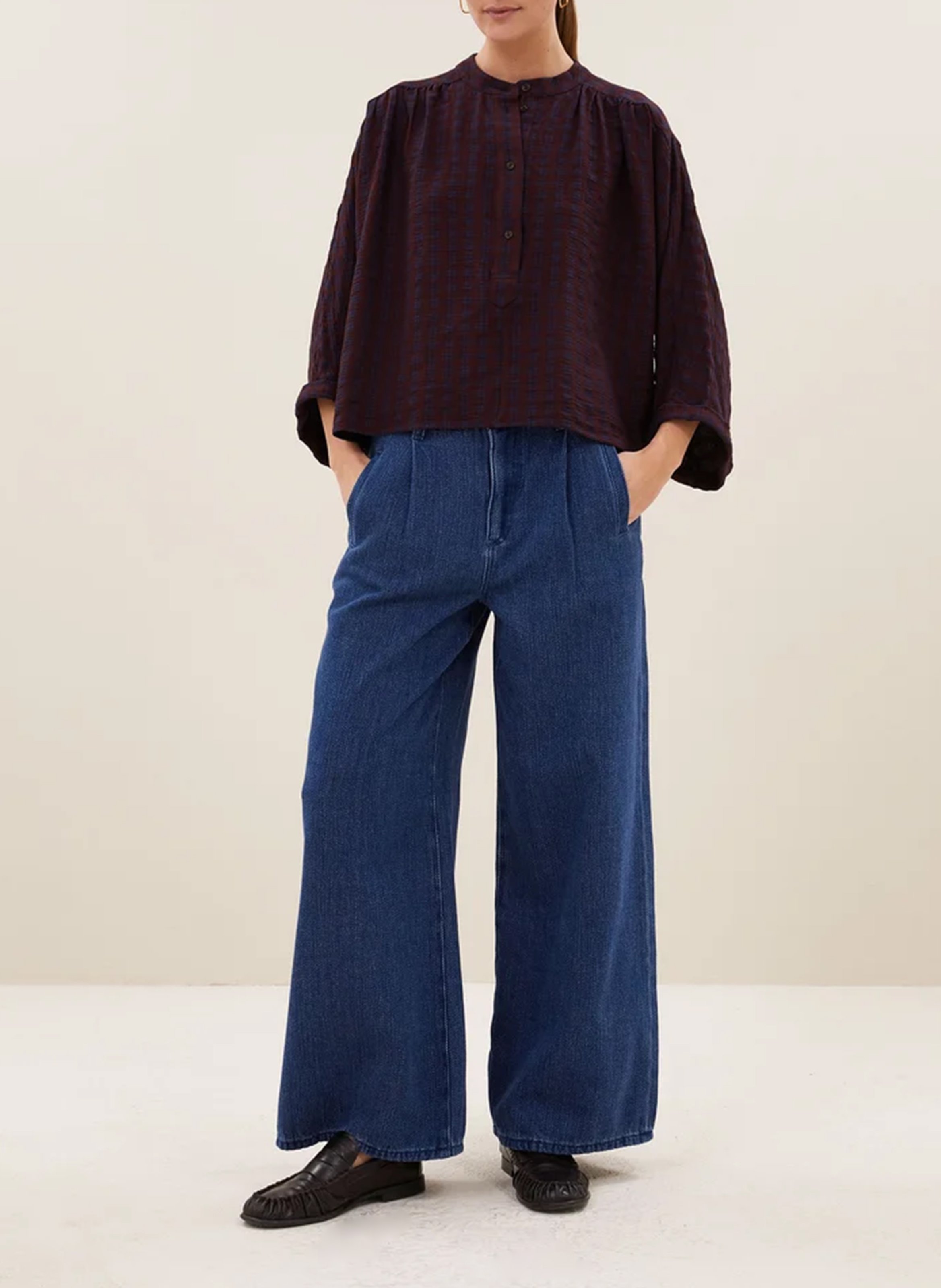 Blouse droite col rond  BY BAR Rouge