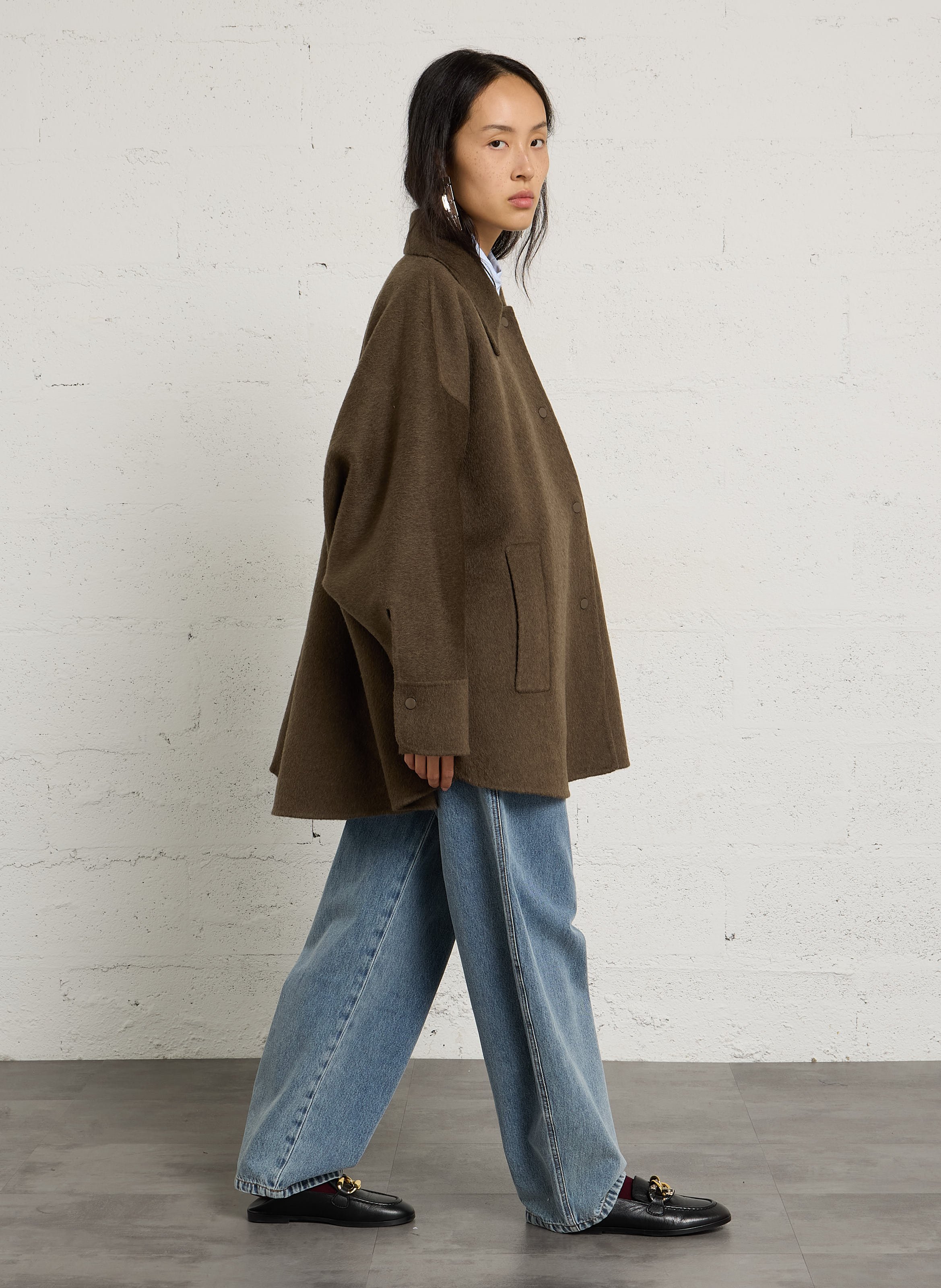 Blouson oversize en laine MARGAUX LONNBERG Kaki